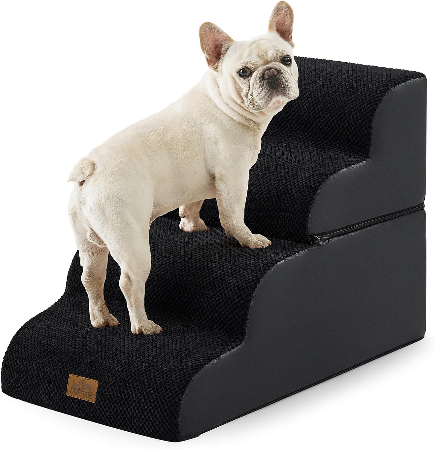 COZY KISS Dog Stairs for Small Dogs — 19.7" High, Detachable Ramp with High-Density Foam