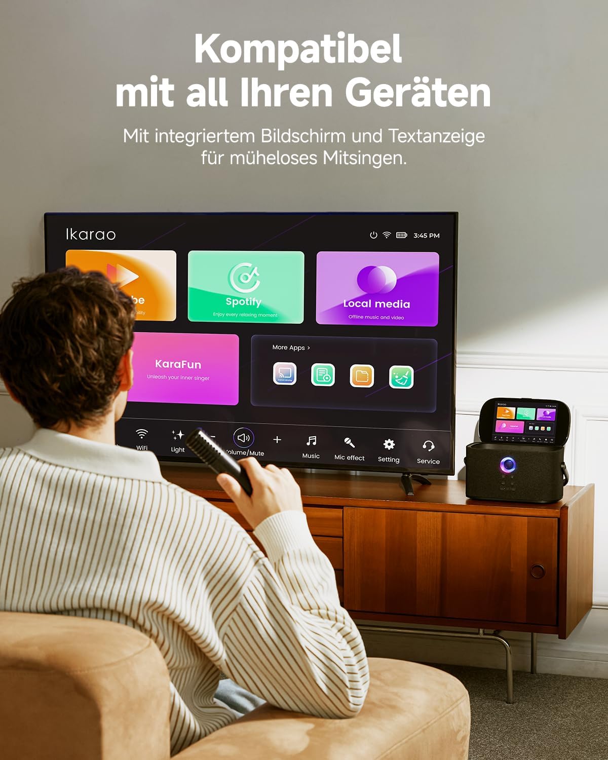 Thumbnail 2 de Ikarao Shell S2 Karaoke-Maschine: Komplettsystem mit Textanzeige, 140 W, Bluetooth, HDMI inkl. KaraFun