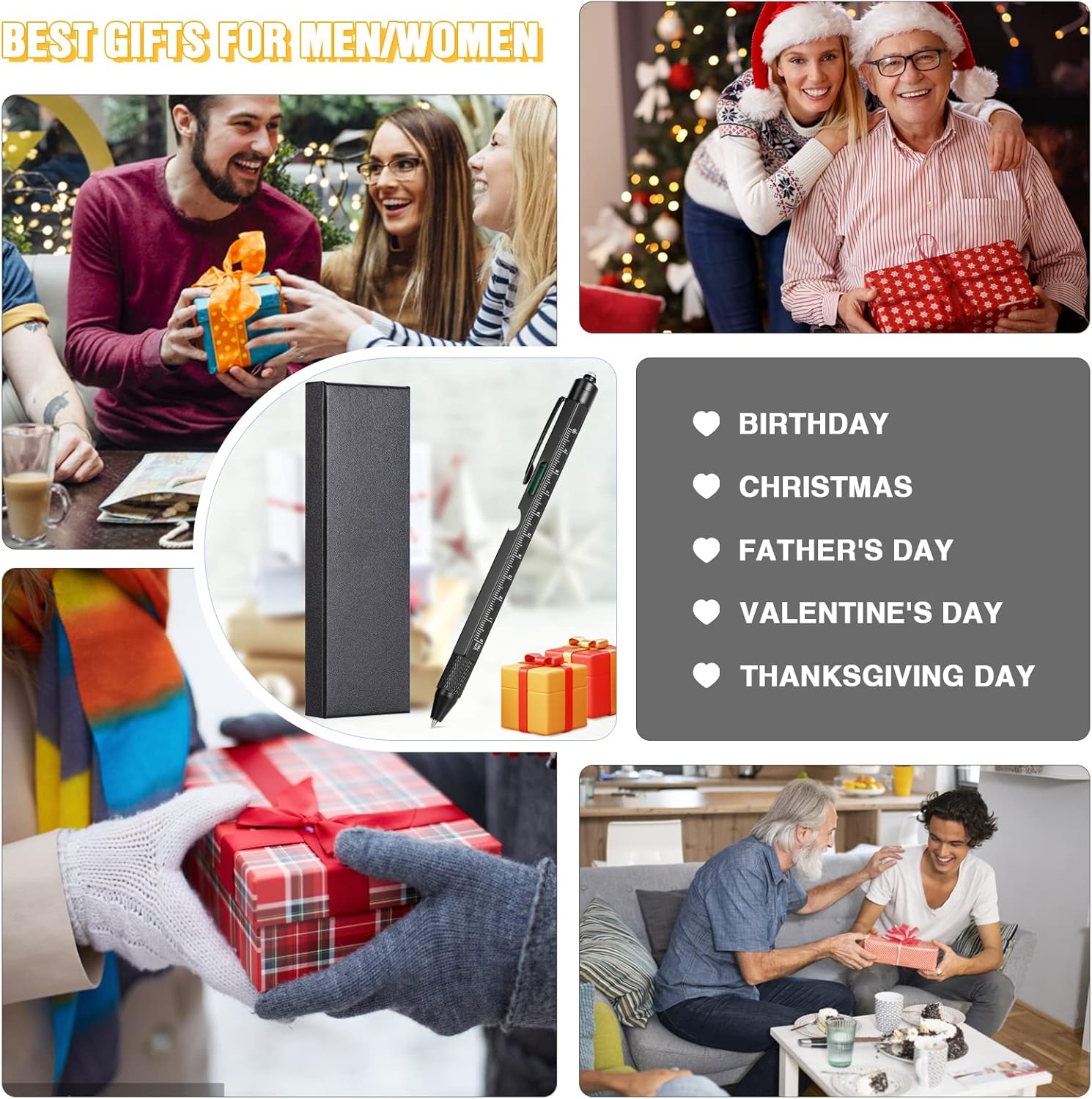 Detalle 2 de Vinabo Idee Cadeau Noël Homme Original Utile — Stylo Multifonction 9 en 1