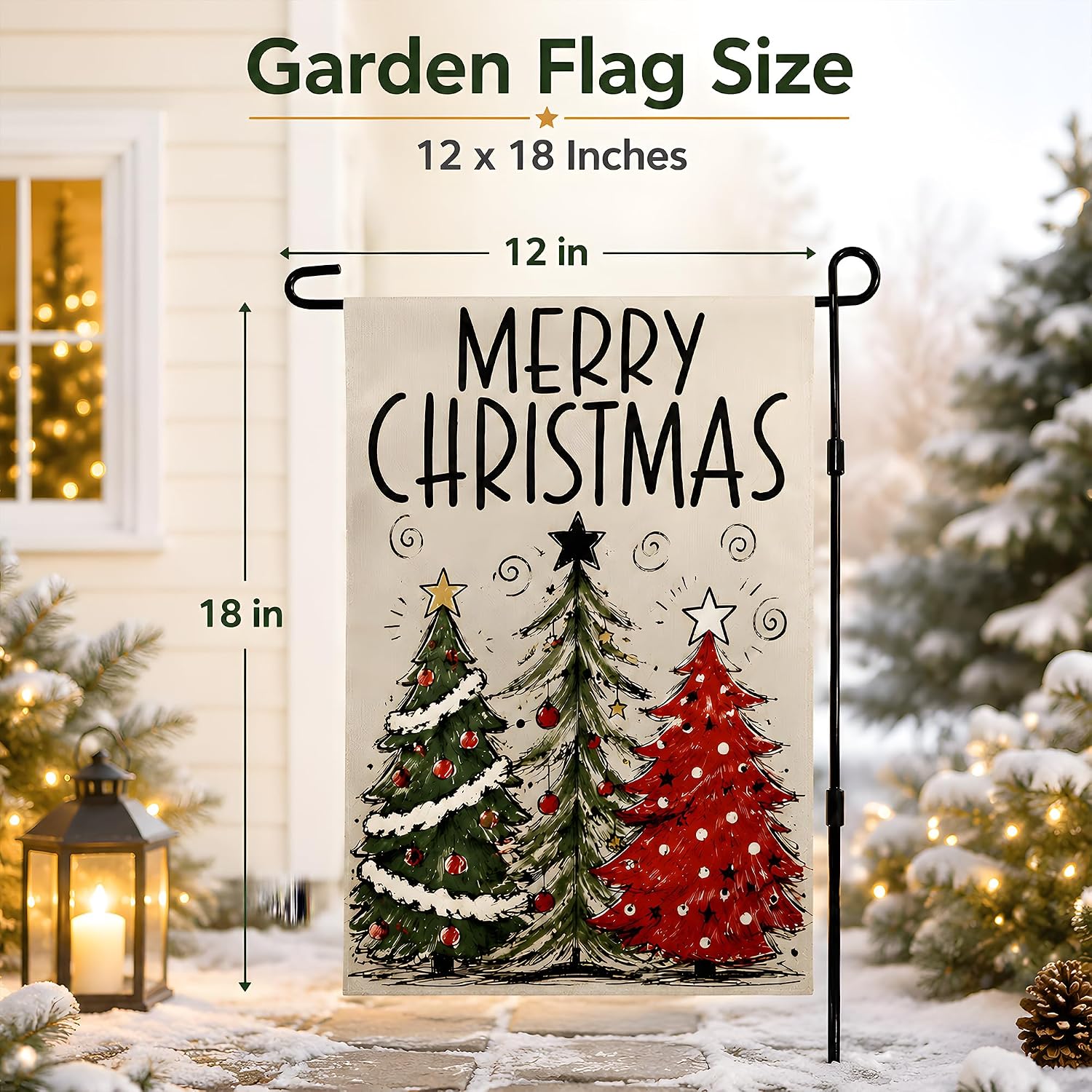 Detalle de Christmas Garden Flag, 12 x 18 Inch