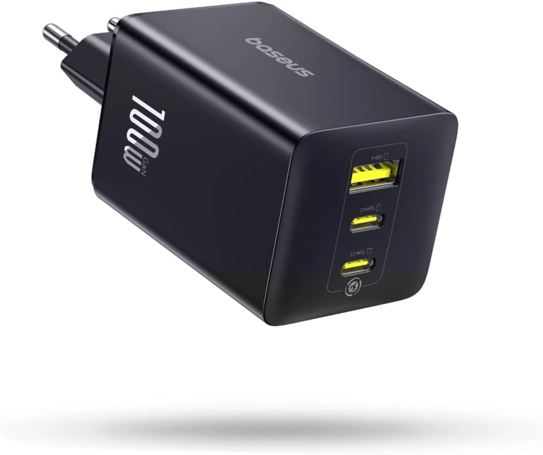 Detalle de Baseus Enerfill 100W Cargador USB-C con 3 puertos ⚡
