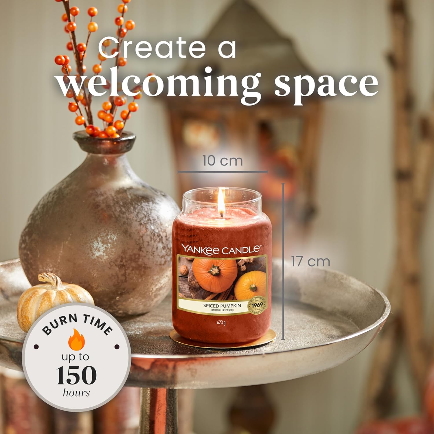 Detalle de Yankee Candle Scented Candle | Spiced Pumpkin Large Jar