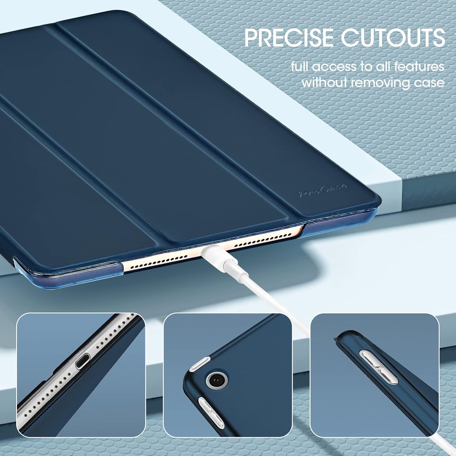 Thumbnail 5 de ProCase Hülle iPad 9/8/7 10,2 Zoll Navy