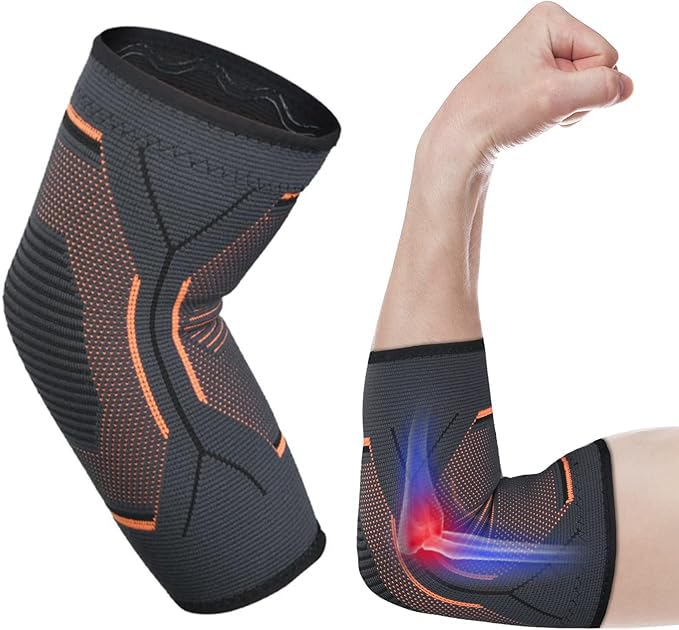 Detalle de ACWOO armbågsstöd i storlek L – elastiskt, ventilerande och halkfritt