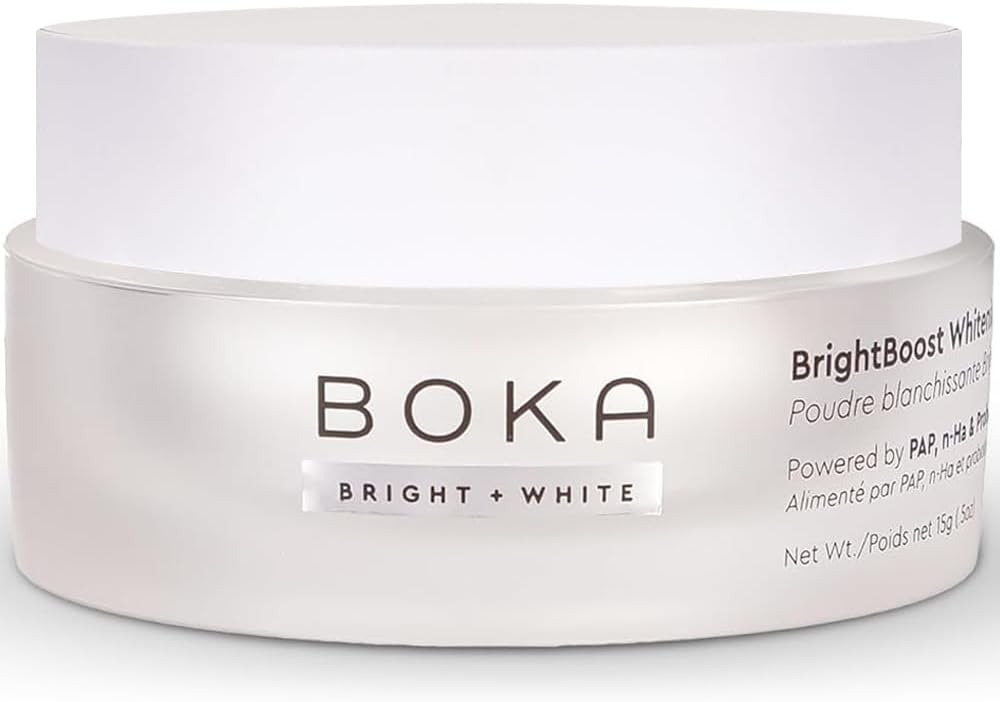 Boka Teeth Whitening BrightBoost Powder with Nano Hydroxyapatite (Sensitive Teeth, Toothpaste Alternative)