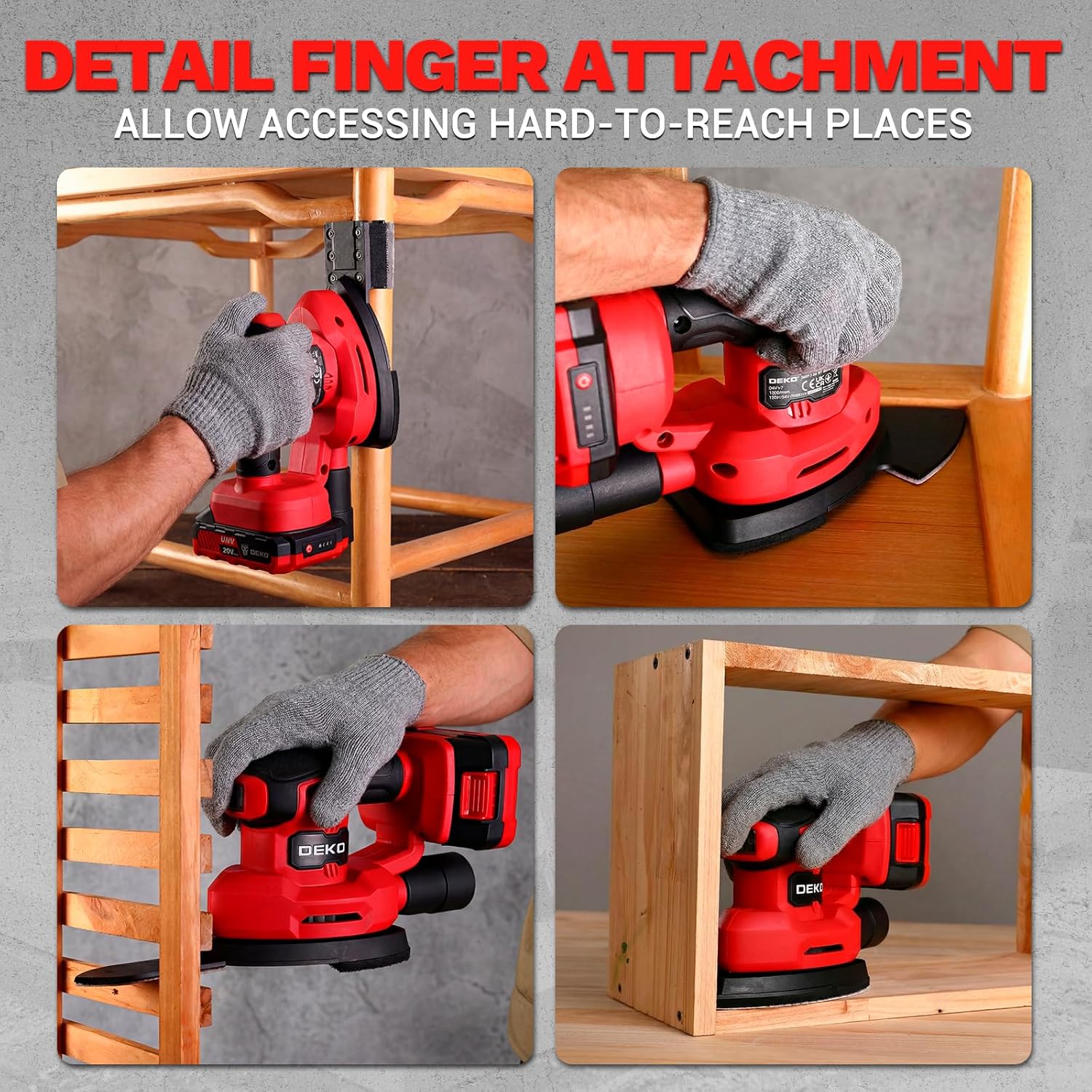 Thumbnail 5 de DEKOPRO 20V Cordless Mouse Sander for Wood with Dust Collector and 2.0Ah Battery