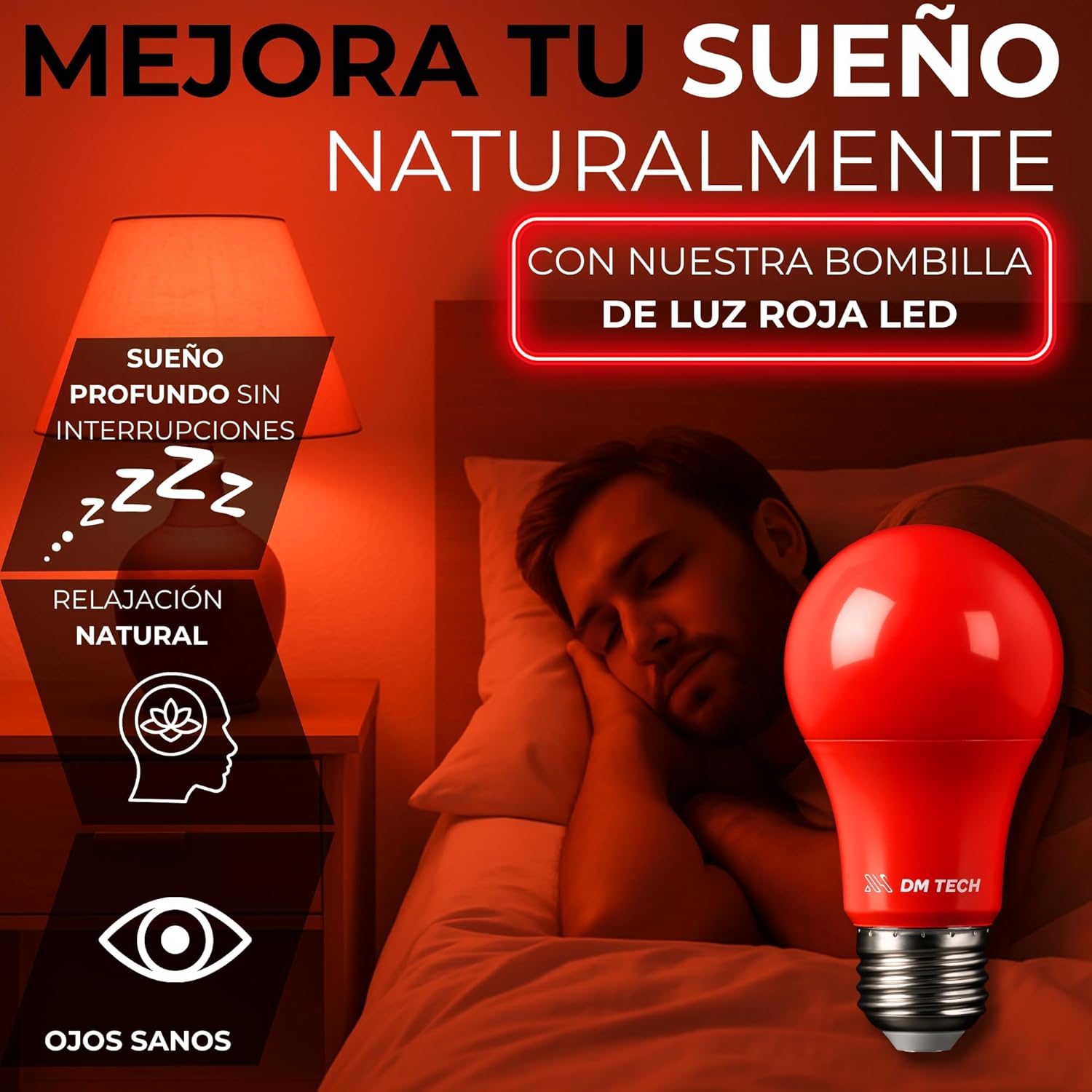 Thumbnail 1 de DM TECH PACK 2 Bombillas luz roja E27 para dormir