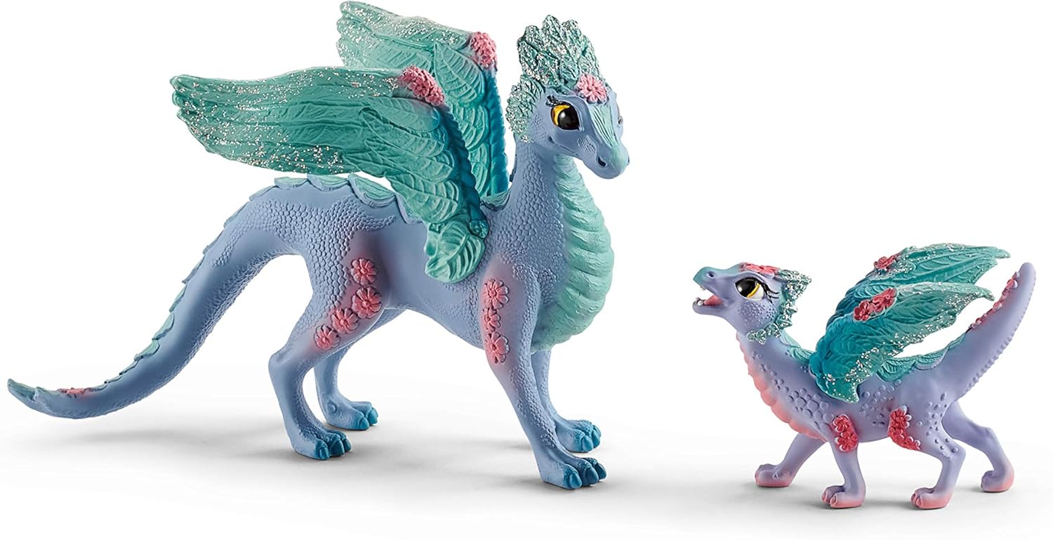 Detalle de Schleich Drago Fiore con Baby (3): figura dettagliata per gioco educativo