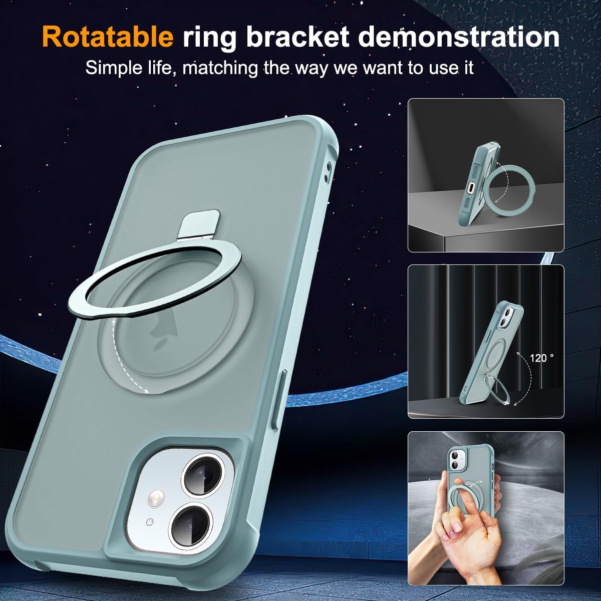 Thumbnail 1 de SKYLMW LMW-LD-YFCXZJ-11-BU iPhone 11 Case with MagSafe Ring Stand