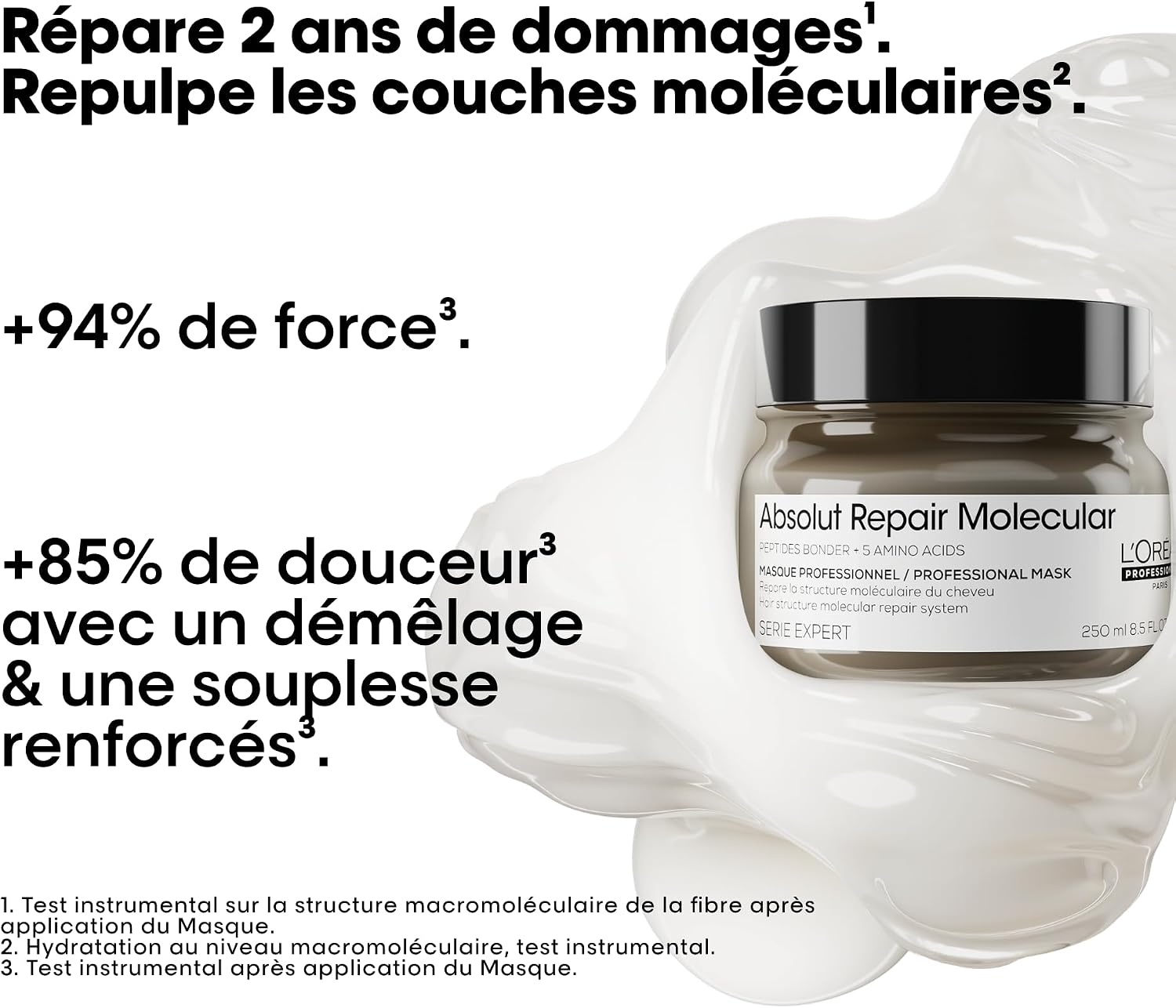 Detalle de L'Oréal Professionnel Masque Réparateur Concentré Absolut Repair Molecular – 300 ml