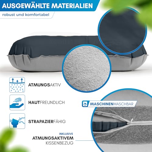 Thumbnail 1 de NORDMUT Aufblasbares Campingkissen SoftSleep+ Ultraleicht Schwarz – ergonomisch, kompakt, hygienisch