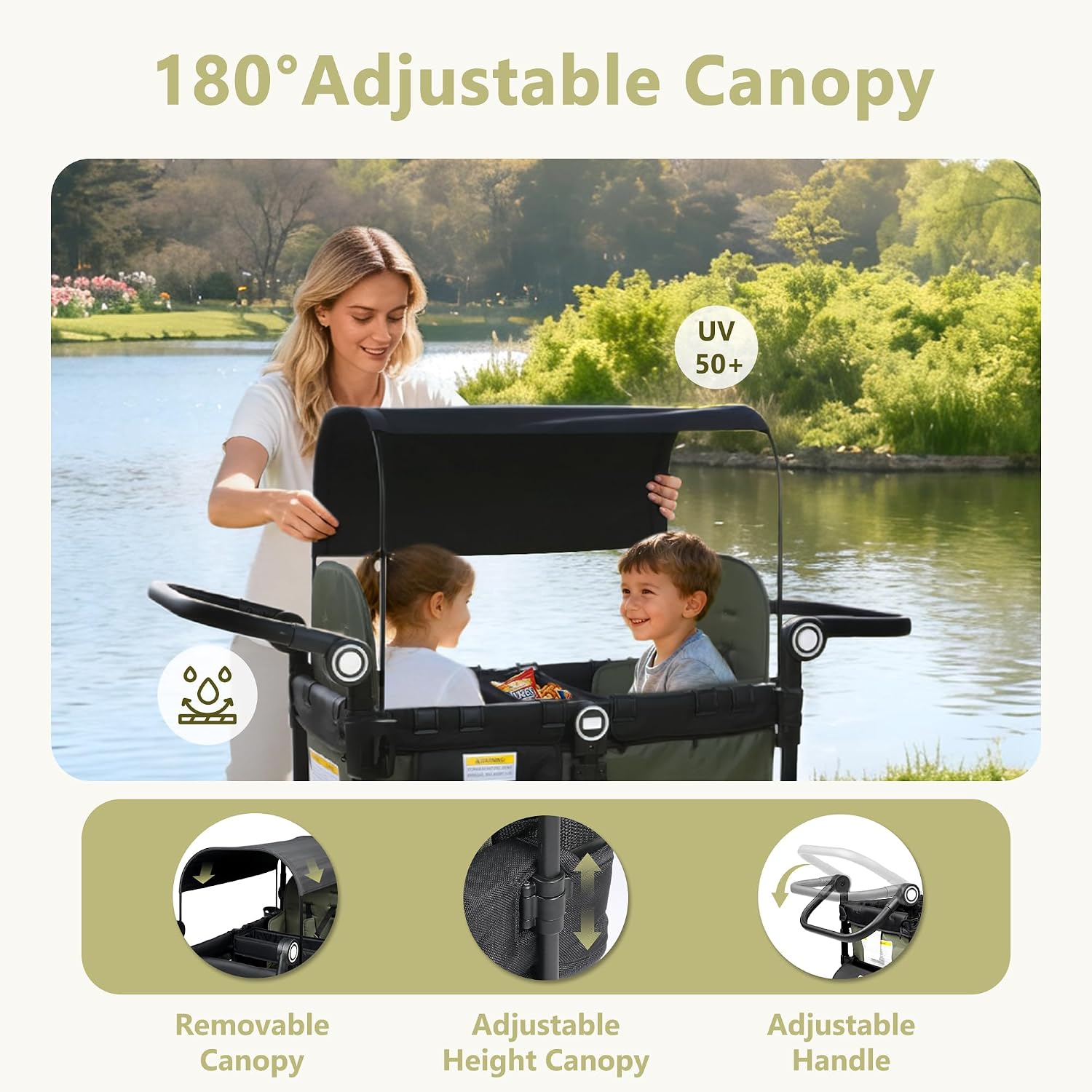 Detalle 2 de Kinder King Stroller Wagon for 2 Kids
