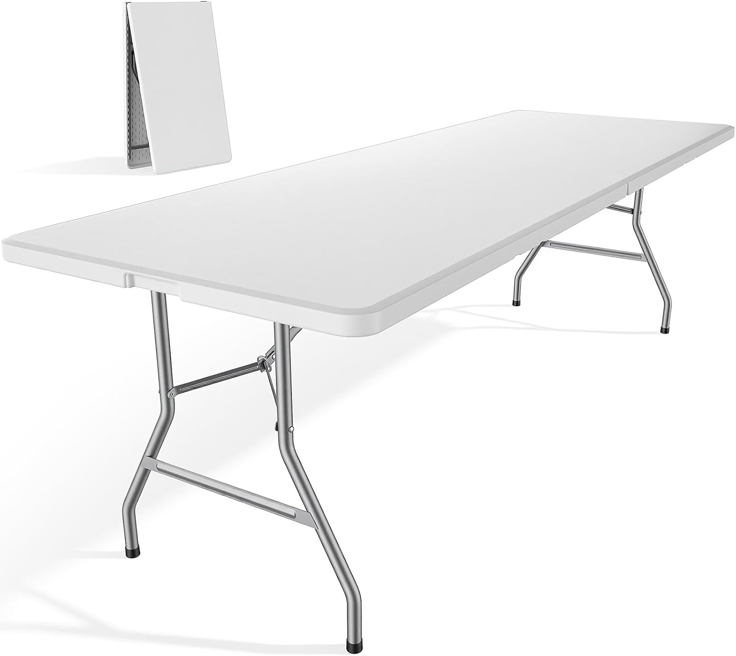 Detalle de DUMOS DM-ZDZ-8FT-WT 8-Foot Folding Picnic Table, White HDPE Top