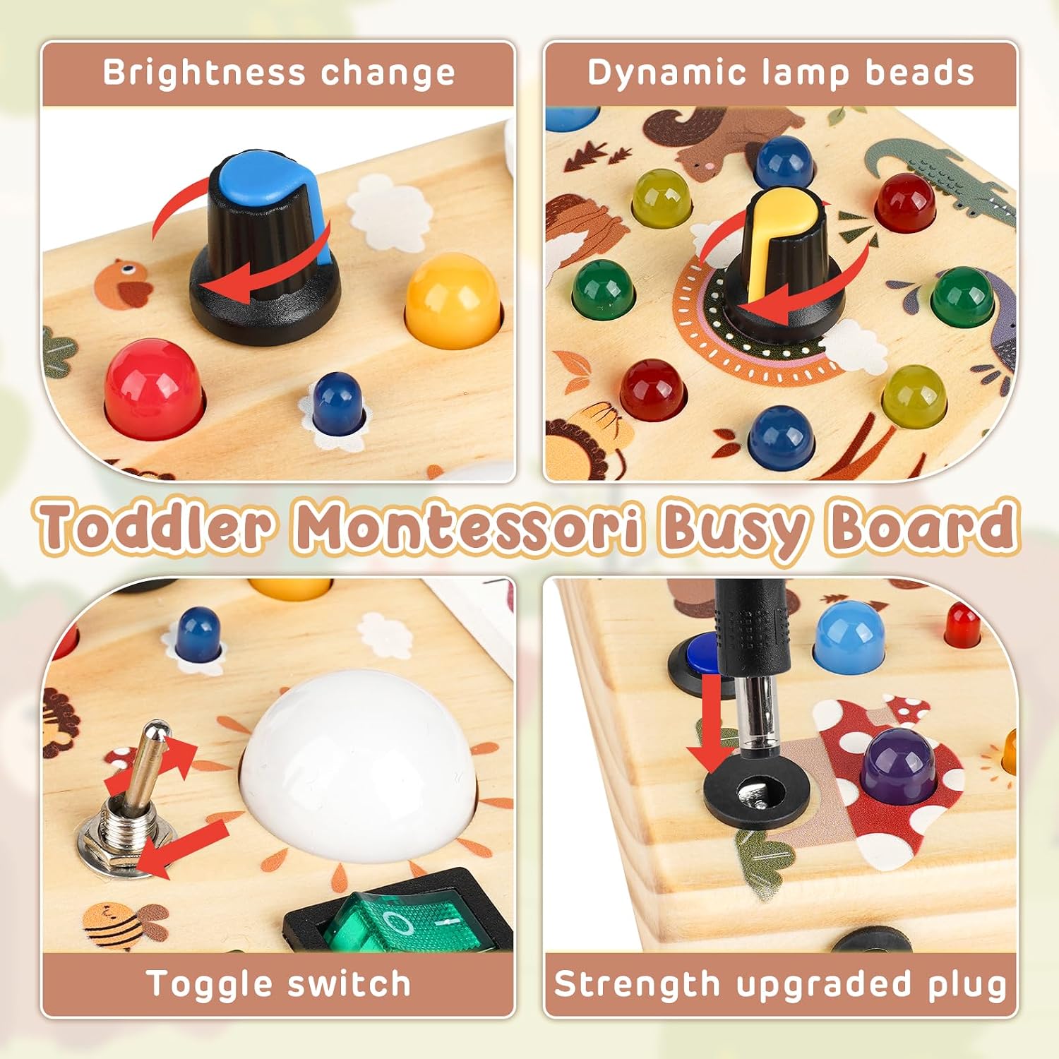 Detalle de Joyreal Montessori Busy Board 19 LED ab 1 Jahr