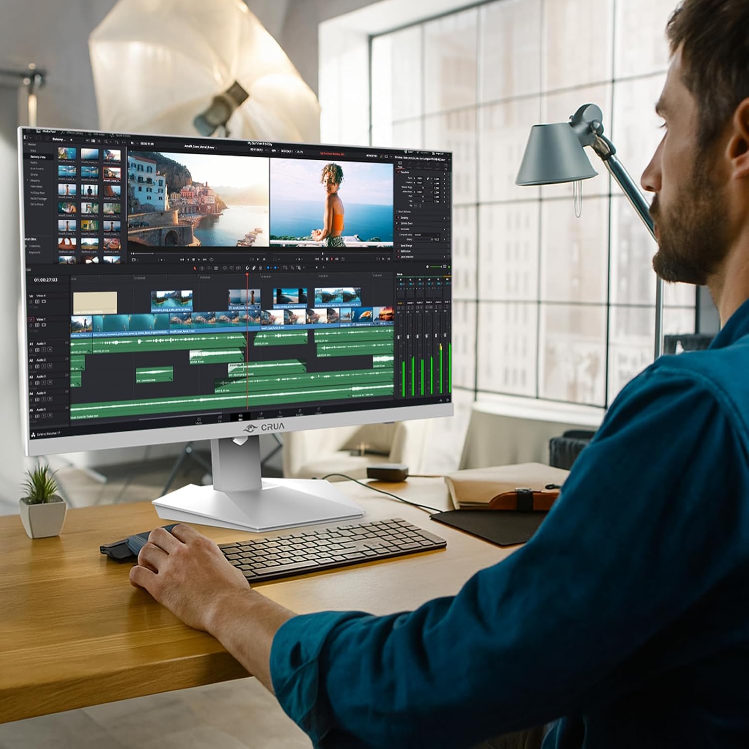 Thumbnail 6 de CRUA 27" 4K White Monitor for Work and Streaming