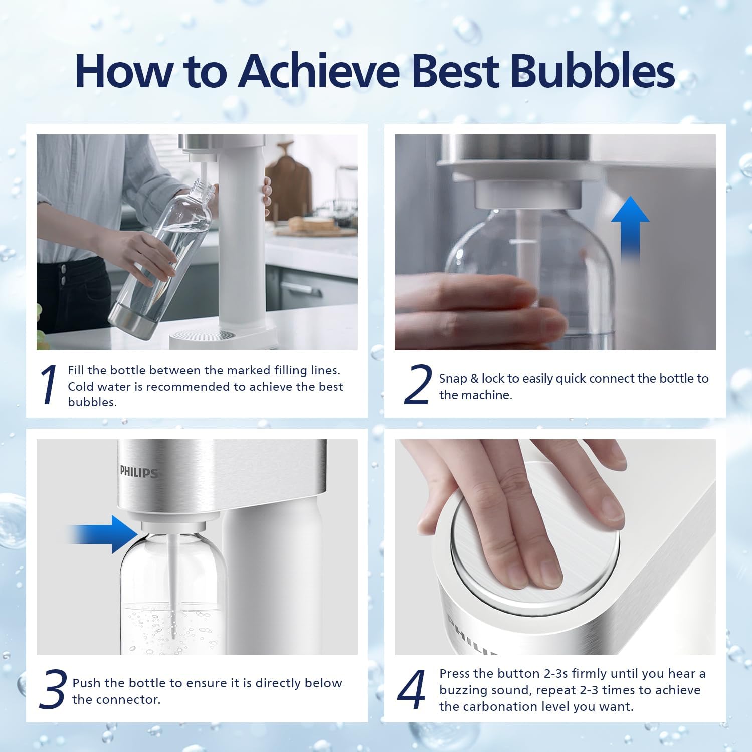 Detalle de Philips ADD4902BKOQ Sparkling Water Maker 1L 💧
