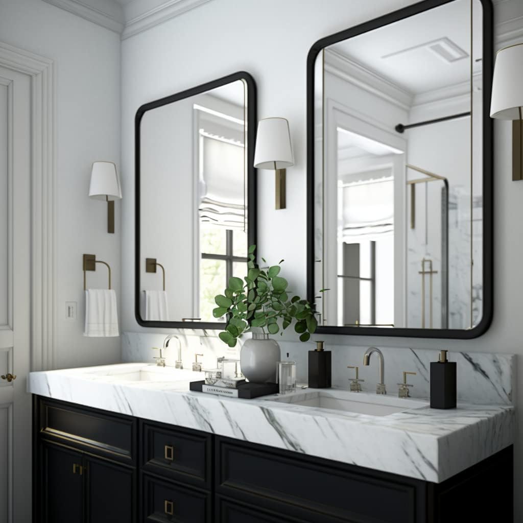 Detalle de USHOWER 24 x 36 Inch Bathroom Mirror 2-Pack 🪞