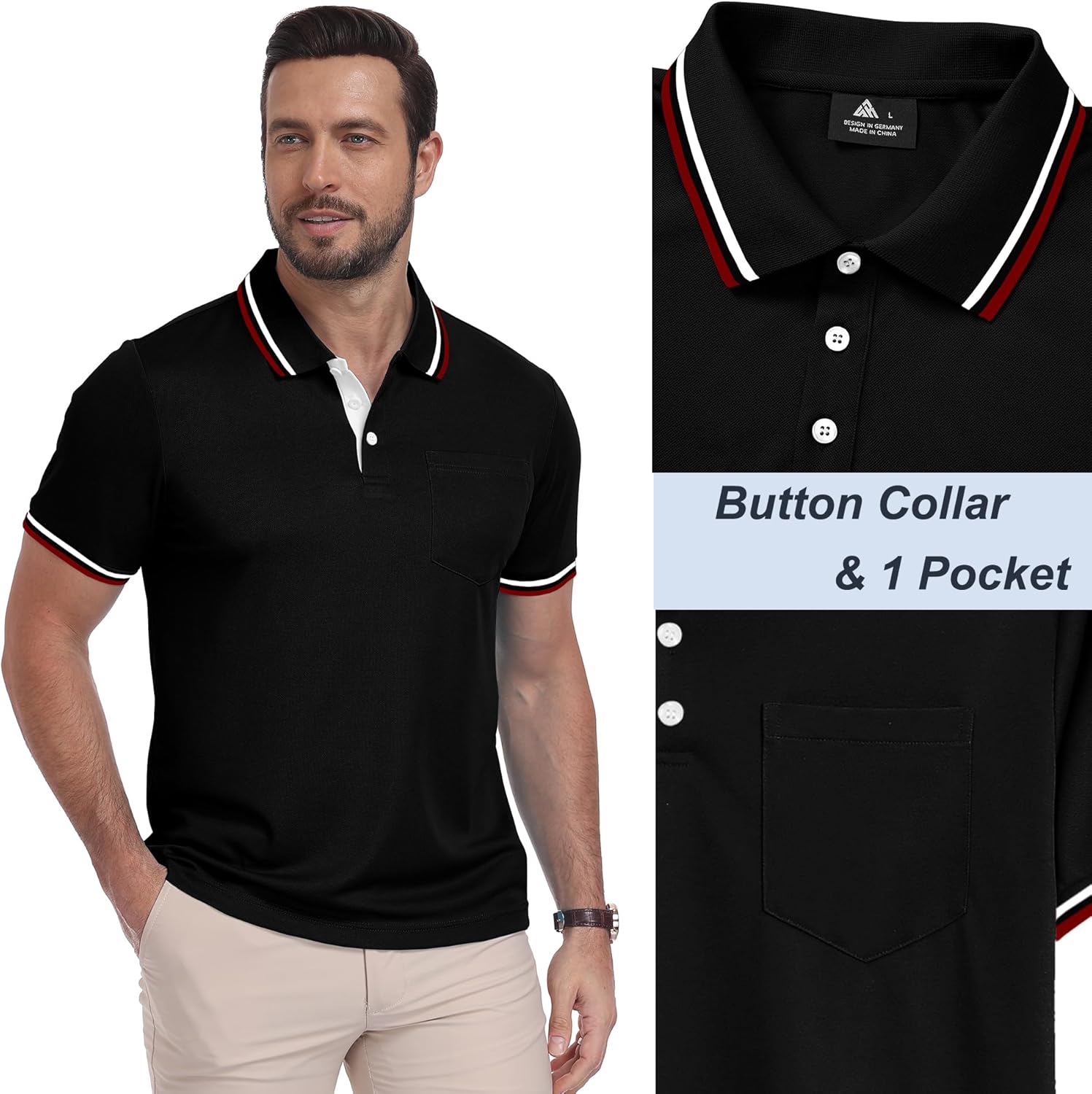 Thumbnail 3 de ZITY Polo Uomo maniche corte pacco da 3 per golf, tennis e lavoro