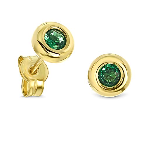 Detalle de Miore Mujer 9 k (375) Oro amarillo con esmeralda verde – Estuche azul y certificado de autenticidad