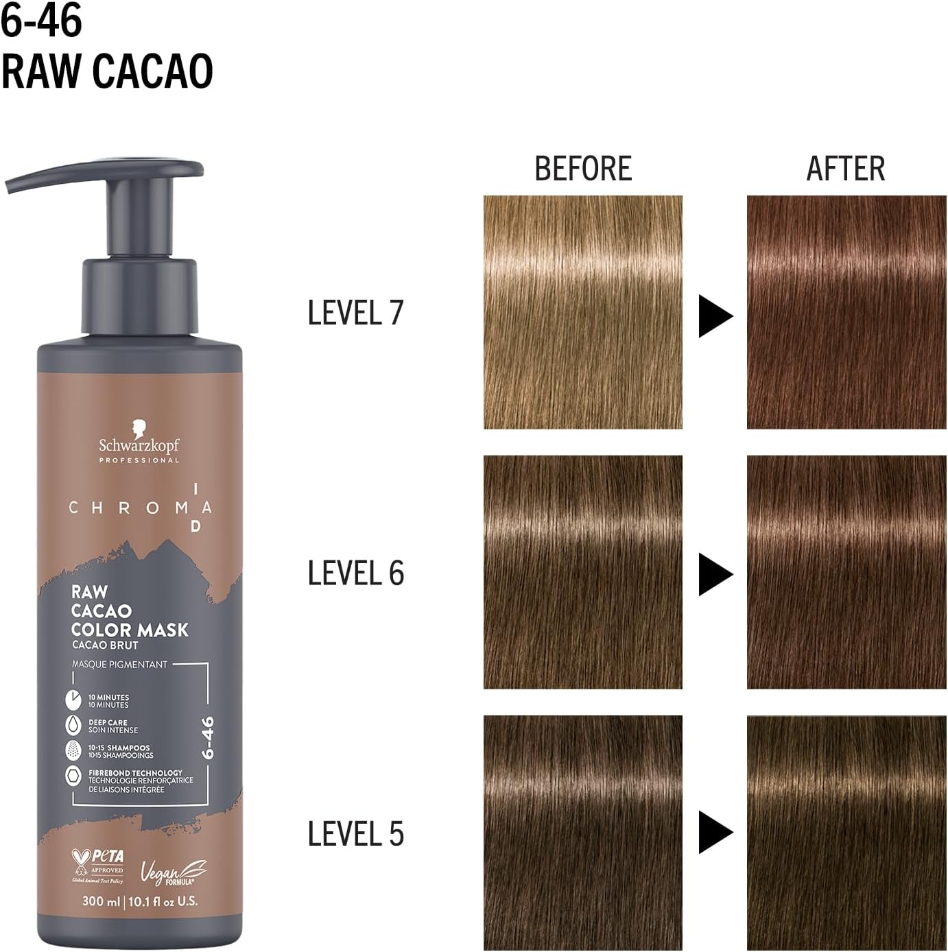 Thumbnail 4 de Schwarzkopf Professional CHROMA ID Bonding Color Mask (Semi-Permanent) 6-46 Raw Cacao, 300 ml