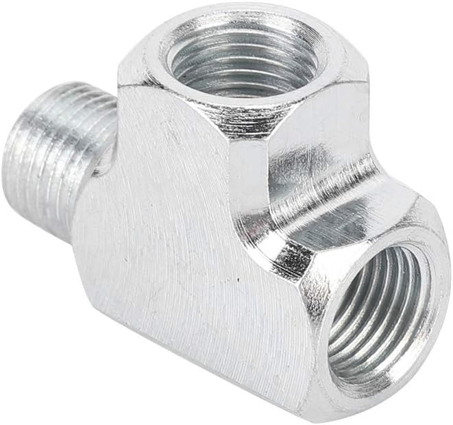 Detalle de Aramox T-koppling för manometer, 1/8 tum, aluminiumlegering och 3-vägsdesign