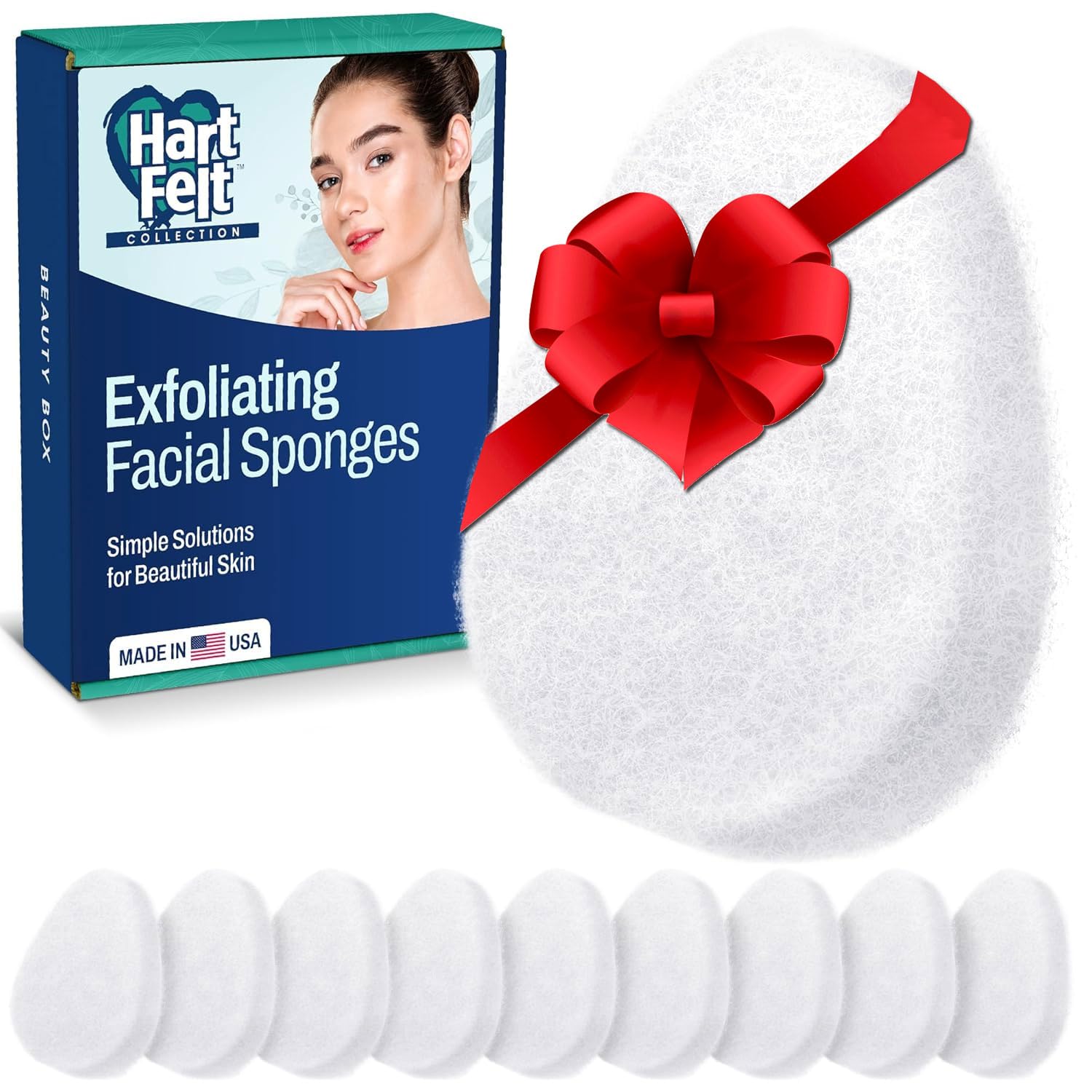 Detalle de HartFelt Regular Exfoliating Facial Sponge 10-pack