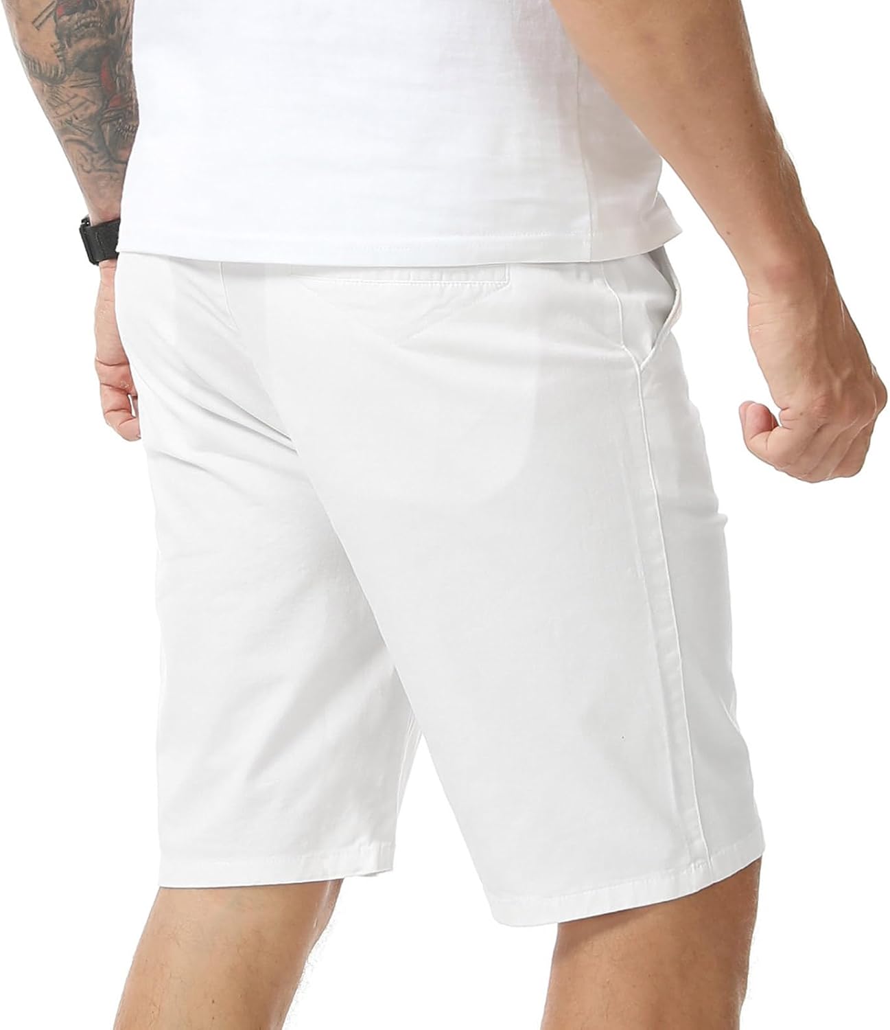 Detalle de Zetieny Mens Shorts Chino Cotton Shorts – Smart Tailored Casual Summer Bermudas