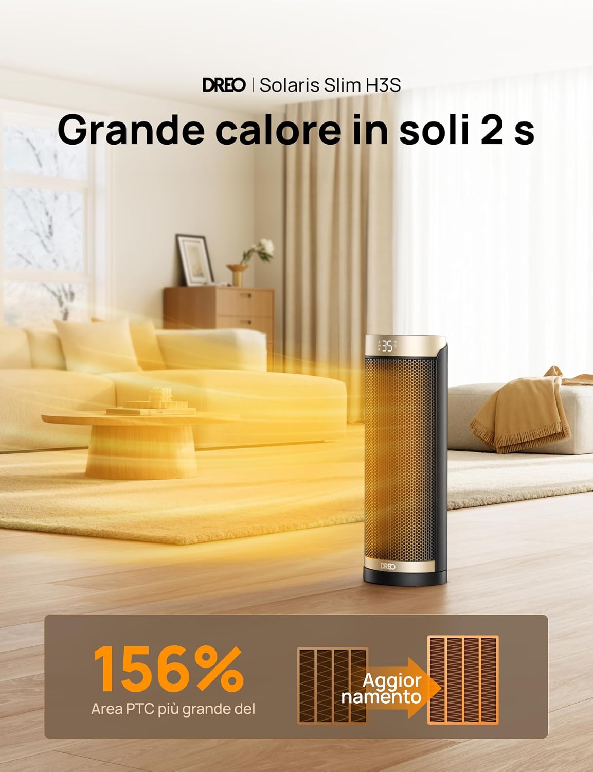 Detalle 2 de Dreo Termoventilatore 1800 W riscaldatore ceramico