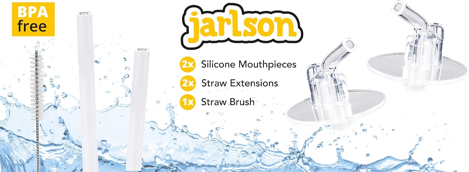 Detalle de Jarlson Cannucce di Ricambio per Borraccia 350 ml – 2 Bocchini in Silicone + 2 Estensioni PE