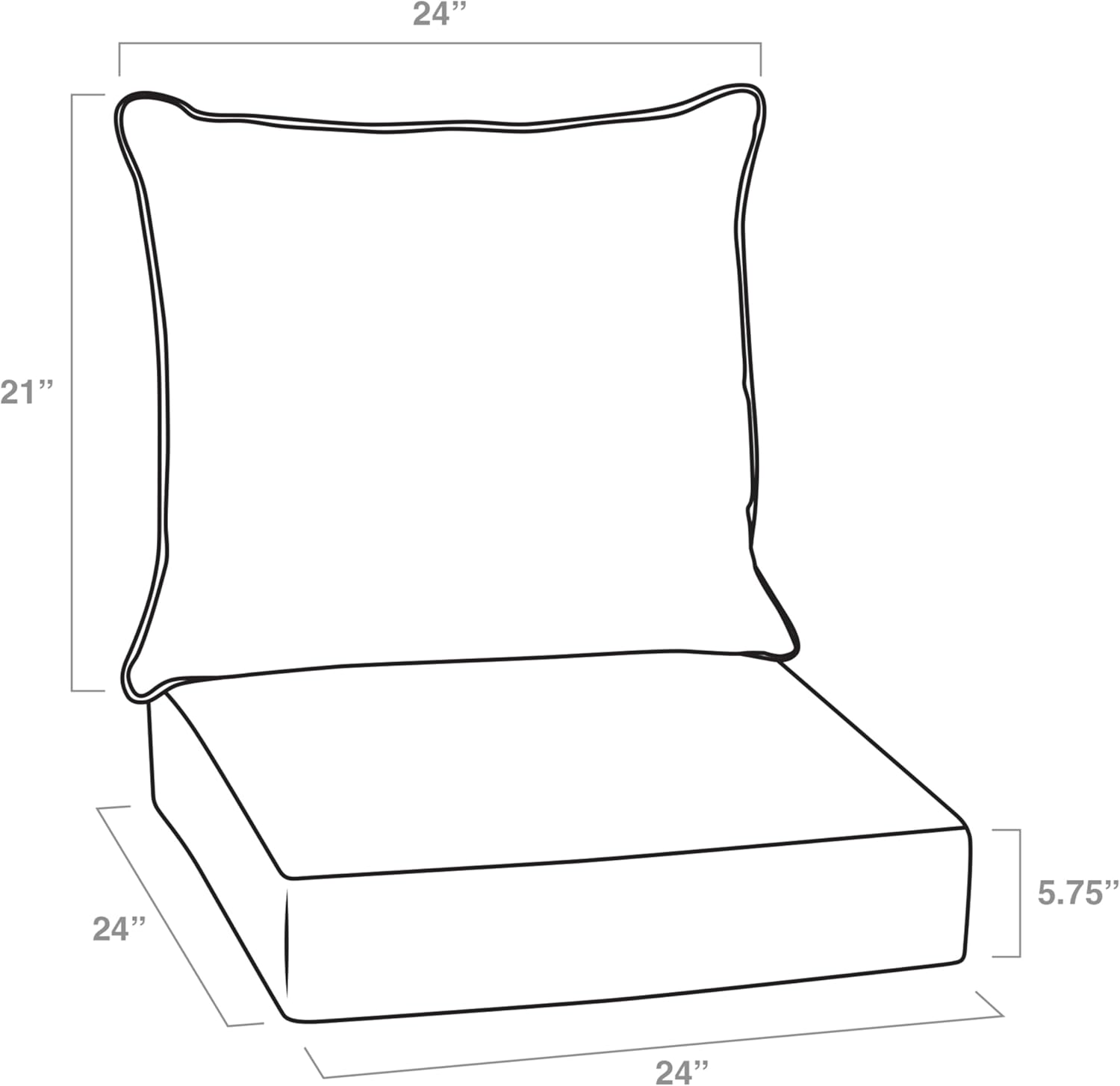Detalle de Arden Outdoor Deep Seat Cushion Set 24 in x 24 in - Sapphire Aurora Blue Damask