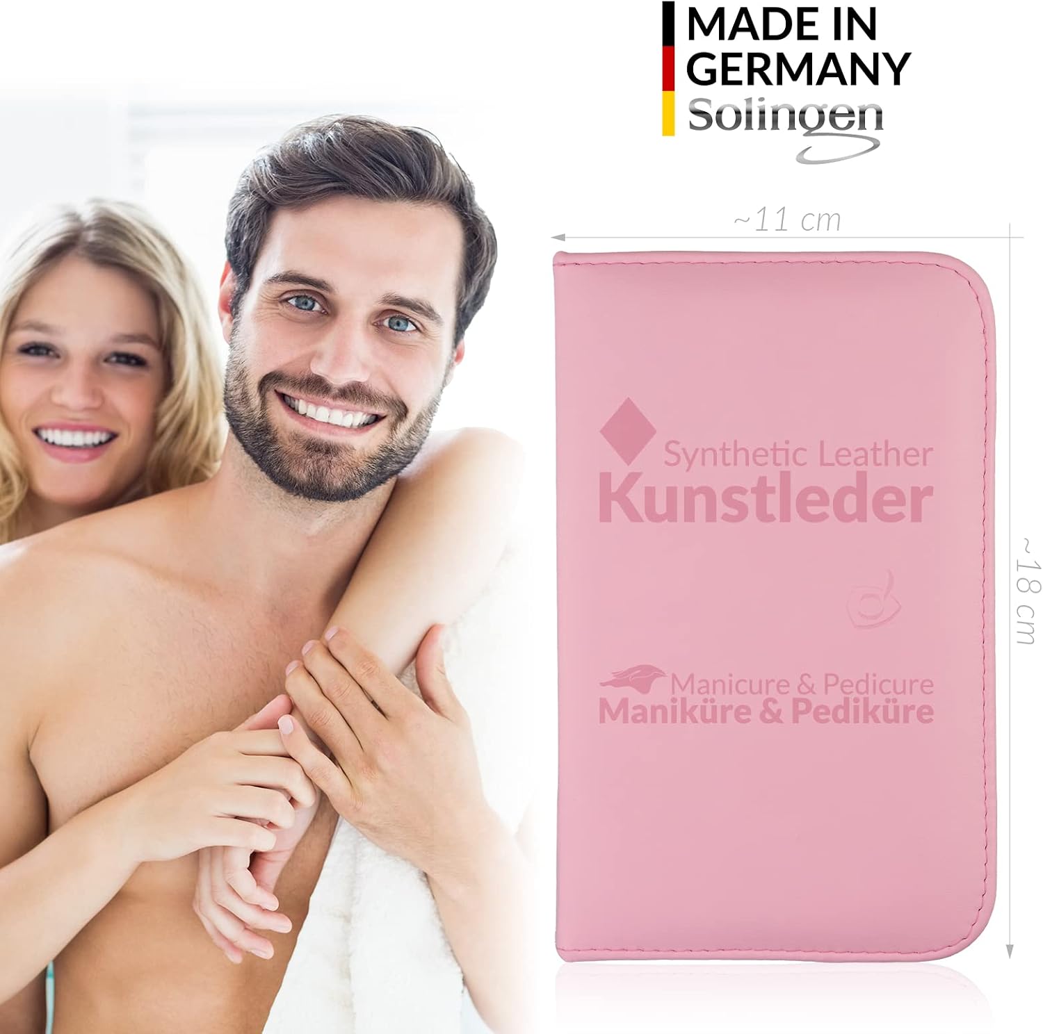 Detalle de Solingen Kit Manicure Professionale – Set da 12 Pezzi per Uomo e Donna con Custodia in Similpelle