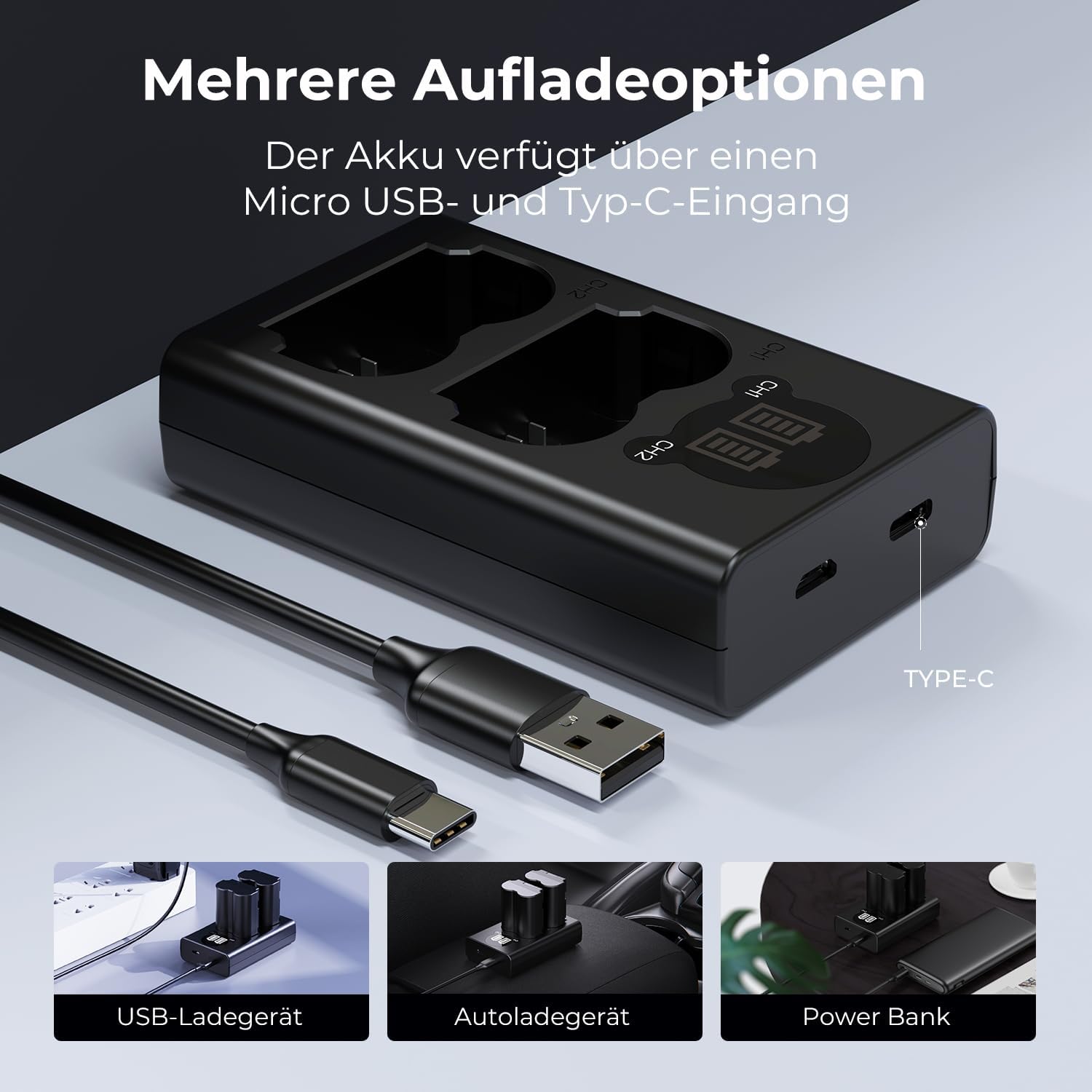 Thumbnail 3 de K&F CONCEPT NP-FW50 Dual Slot Ladegerät