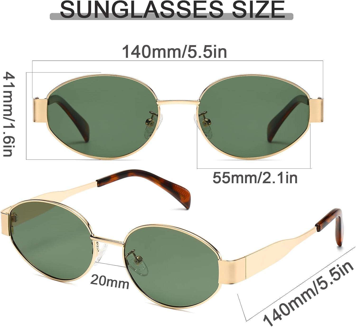 Thumbnail 3 de D Lolylad Damen-Sonnenbrille im Retro-oval Design mit UV-Schutz (UV400)