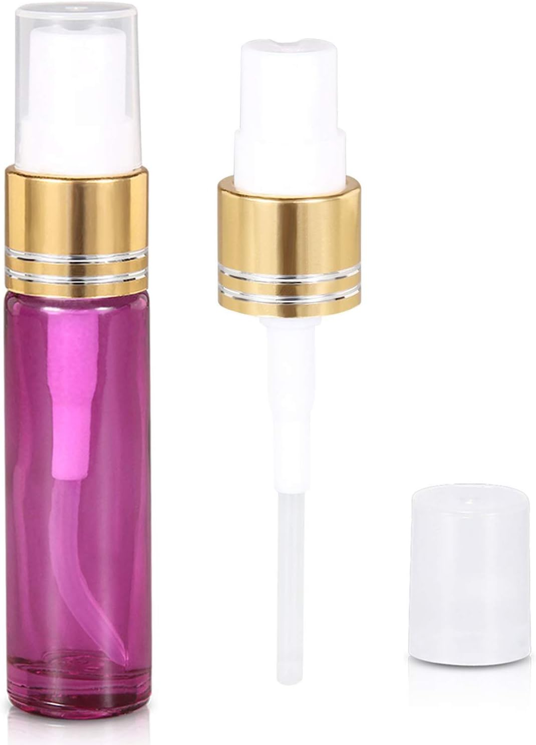 Detalle de JamHooDirect 6Pcs 10ml Empty Glass Spray Bottles with Golden Fine Mist Sprayers
