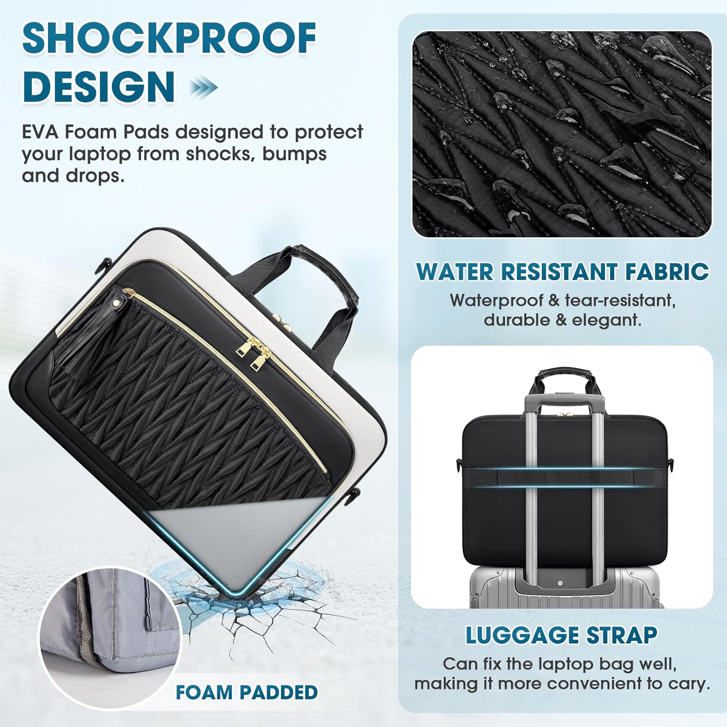 Thumbnail 4 de RAINSMORE 17.3 Inch Laptop Bag for Women 💼