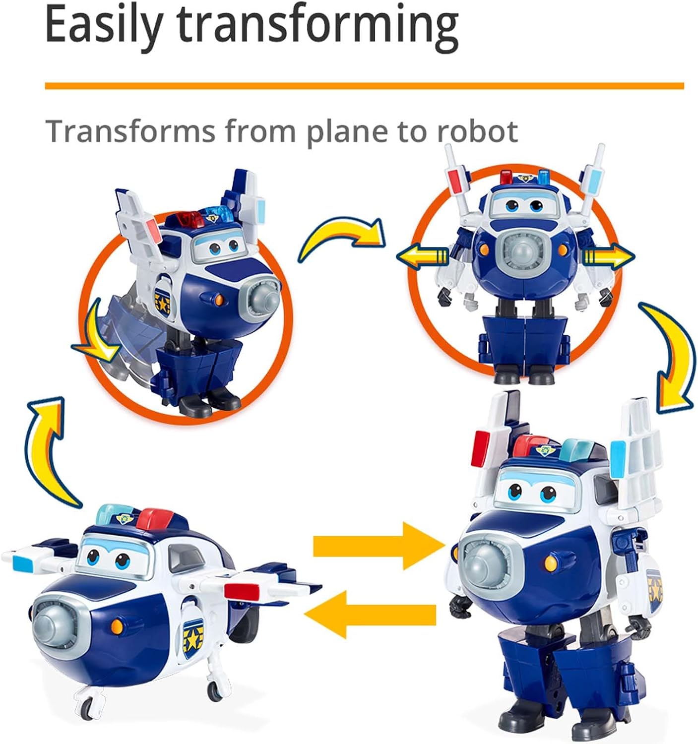 Detalle de Super Wings Paul & Super Pet Paul: 2‑in‑1 Transformationsflugzeug 12,7 cm – Roboter zu Flugzeug