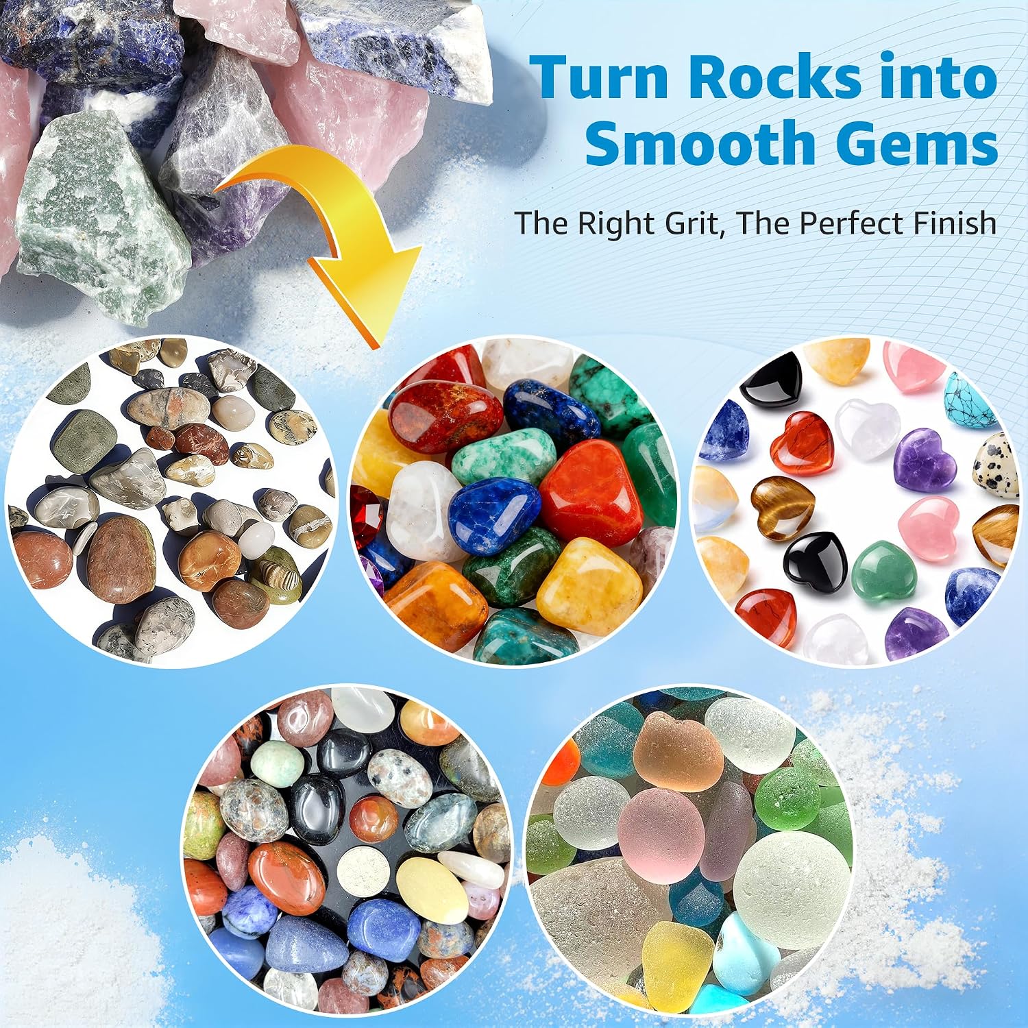 Detalle 2 de Rock Tumbler Polishing Grits and Ceramic Media Kit