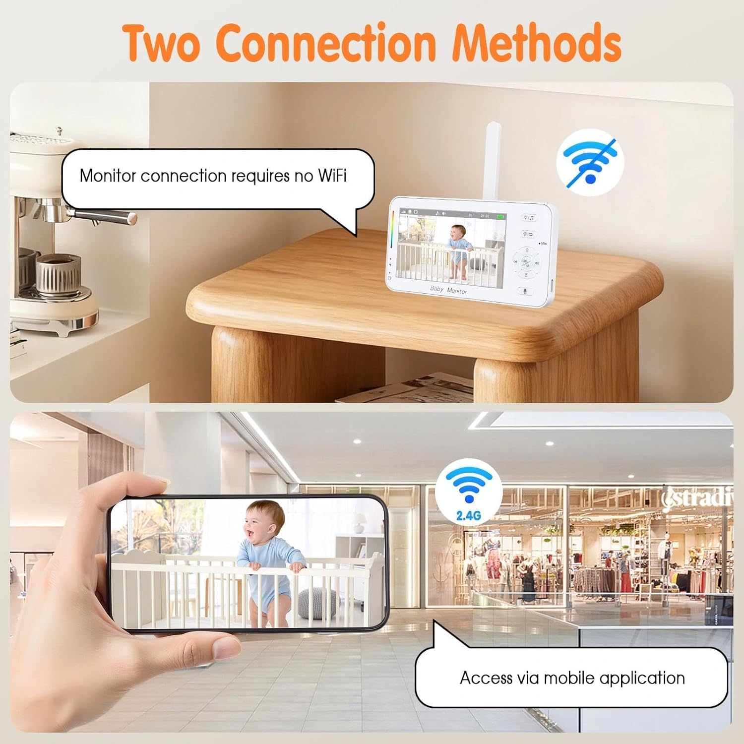 Thumbnail 1 de TOTSUN Baby Monitor Camera 1080P with App & Screen Control