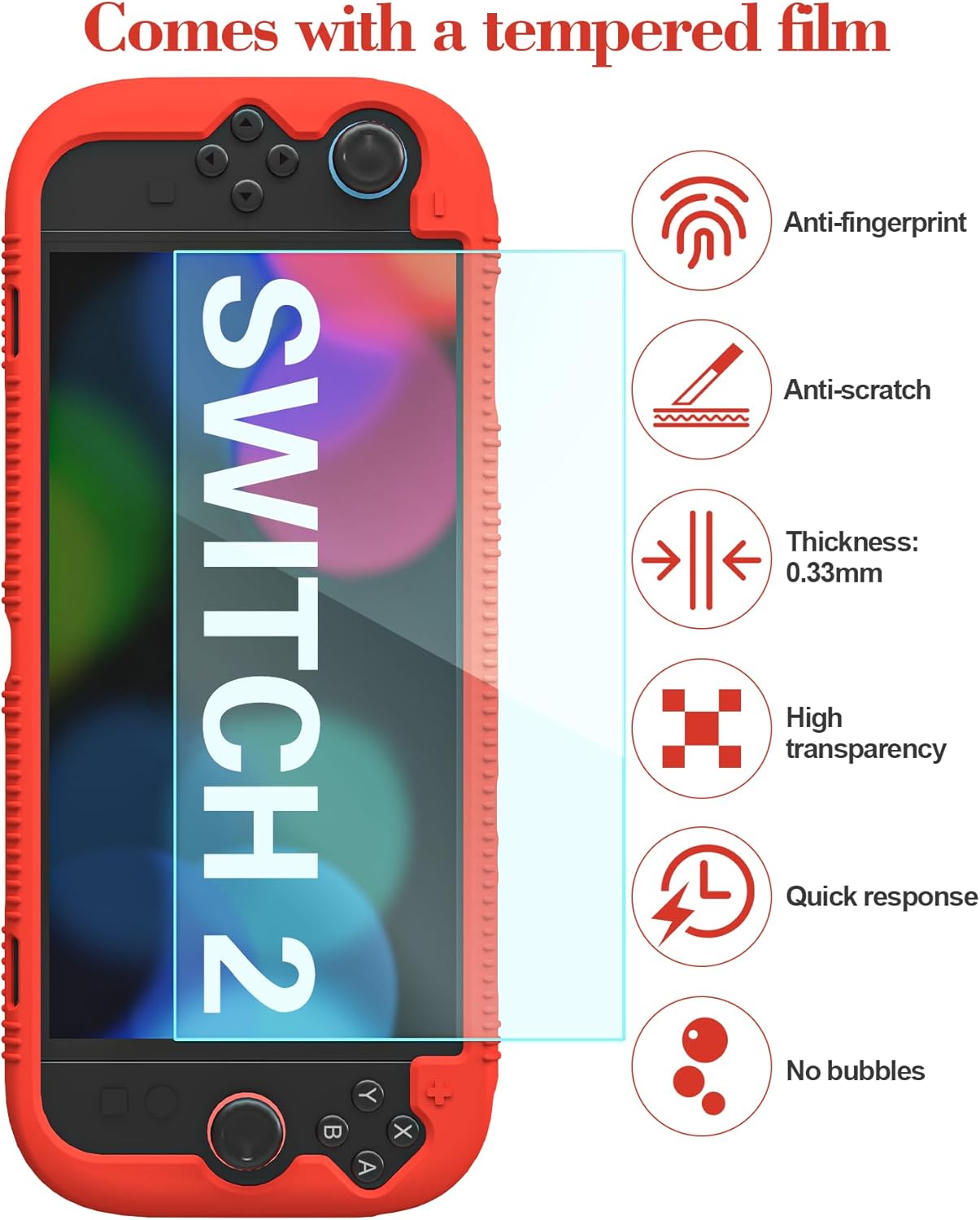 Thumbnail 5 de Teyomi Funda Protectora Switch 2 Rojo