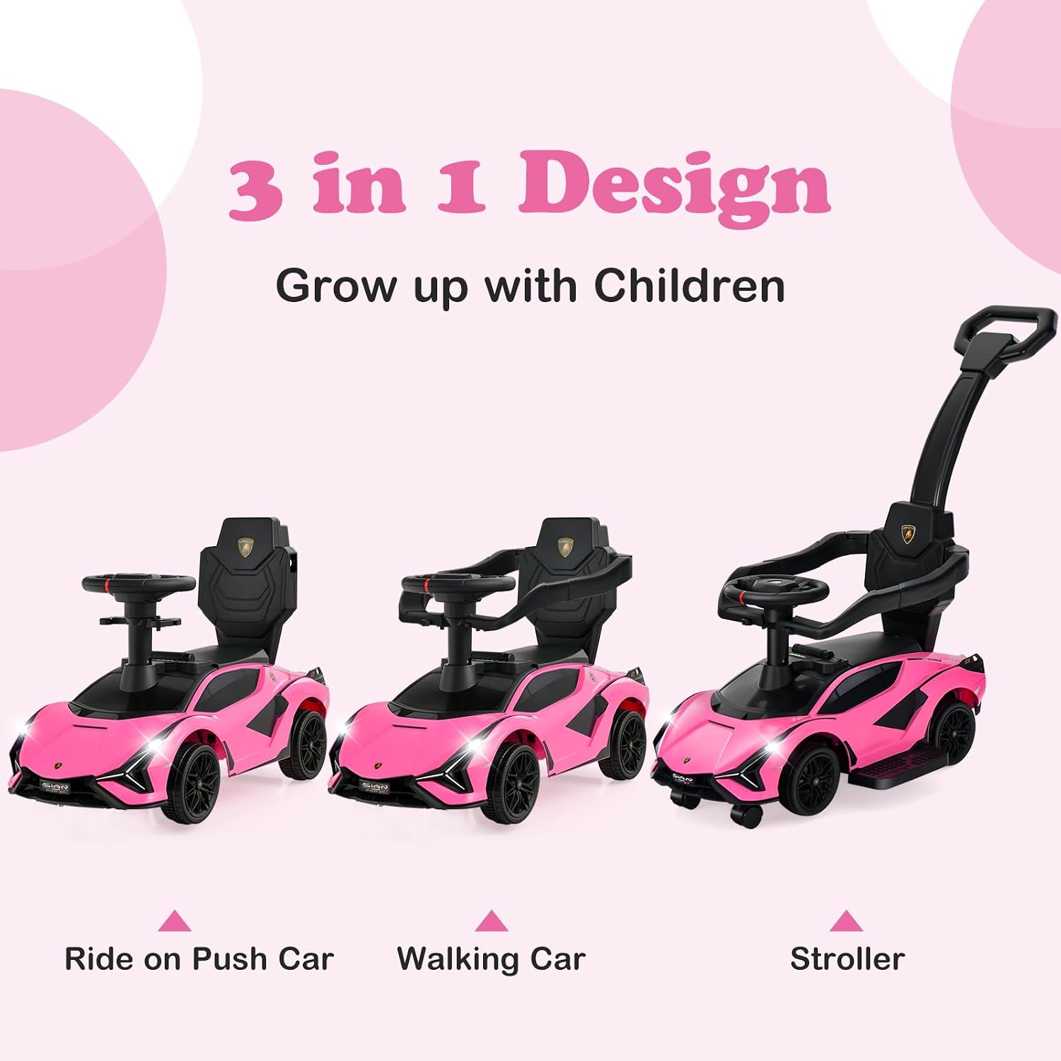 Detalle de OLAKIDS Ride-On Push Car, 55 lb Capacity