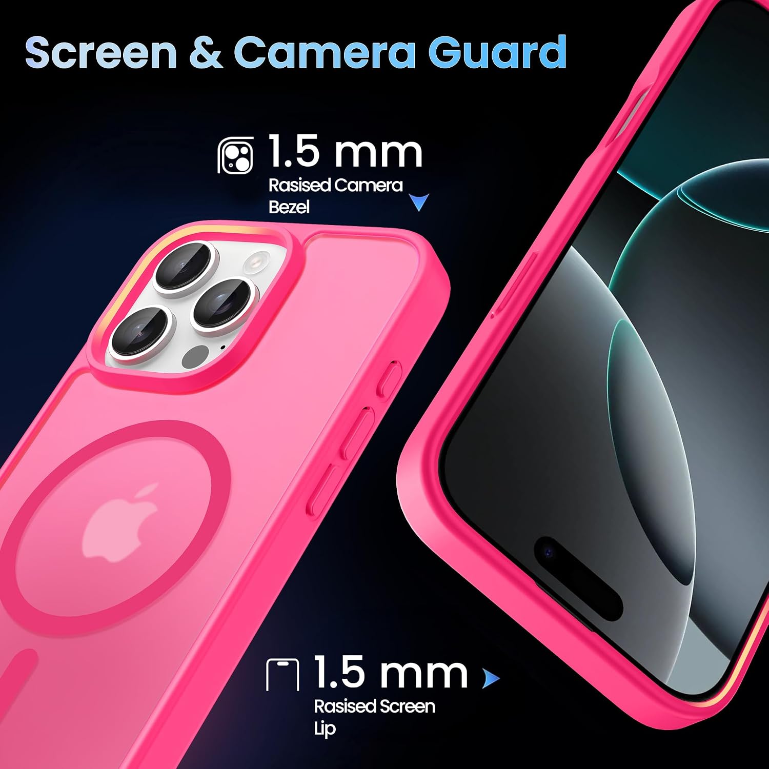Detalle 2 de CACOE Hülle für iPhone 16 Pro Max – MagSafe-kompatibler Kamera- & Stoßschutz mit matter Rückseite