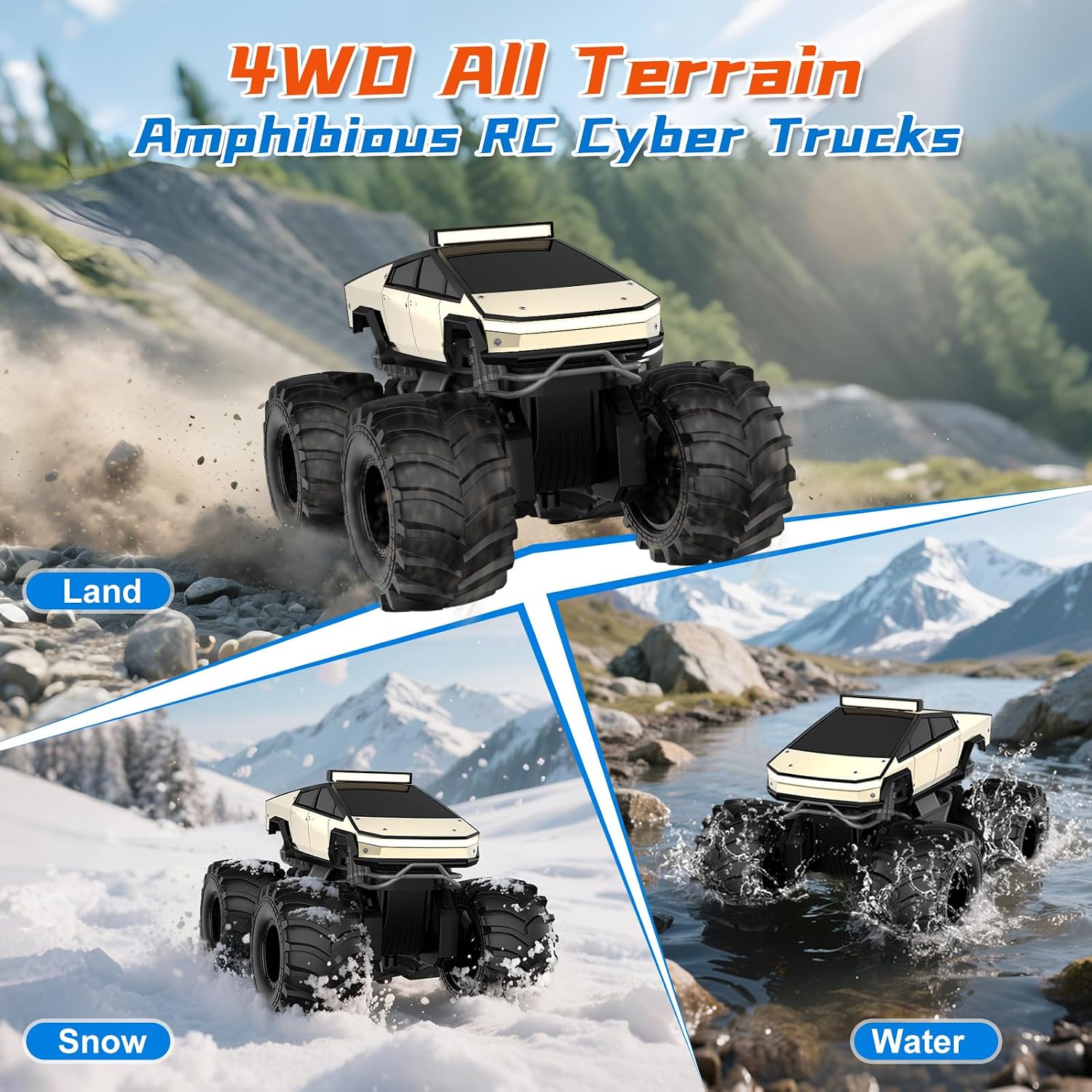 Detalle 1 de Dafotil KT912A 1:18 Amphibious RC Monster Truck, 4WD, 2.4 GHz