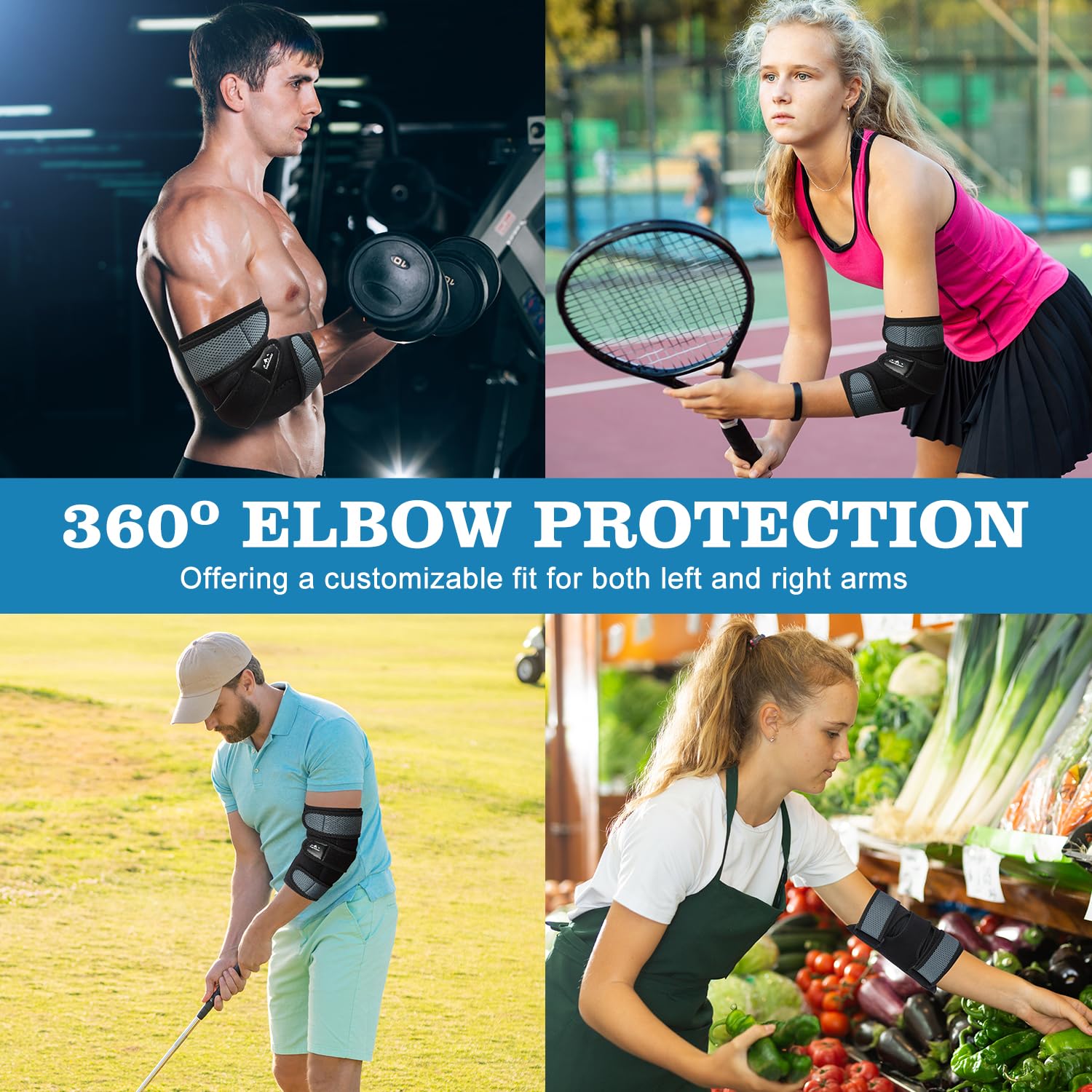 Thumbnail 5 de supregear EB00000020 Elbow Support, Adjustable Neoprene Splint for Day and Night