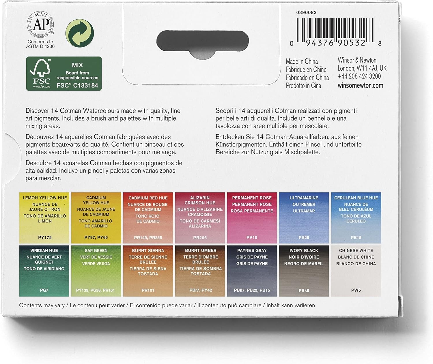 Thumbnail 3 de Winsor & Newton Cotman Compact Aquarellfarben Set – 14 Farbtöne in 1/2 Näpfen, lebendige, lichtechte Wasserfarben
