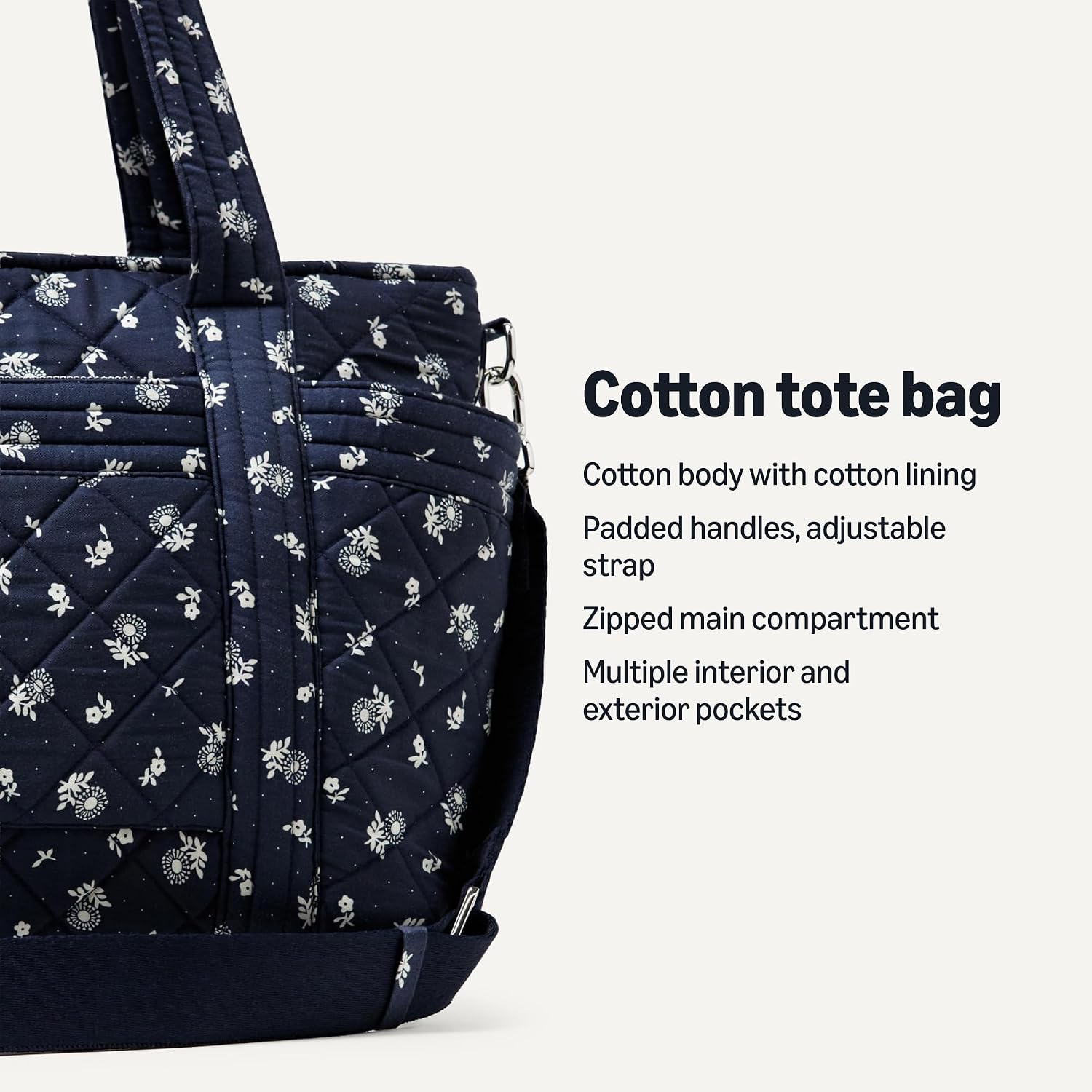Detalle de Amazon Essentials Women's Quilted Cotton Tote Handbag