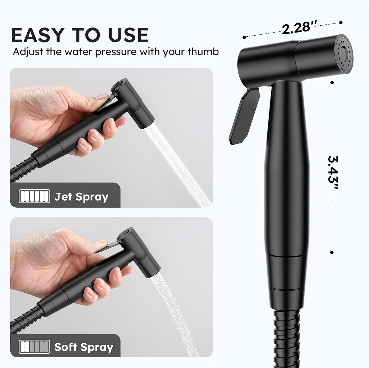 Detalle de Arofa Handheld Bidet Sprayer, Matte Black