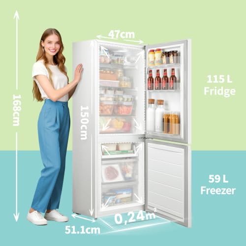 Thumbnail 7 de COMFEE' 174L Freestanding Fridge Freezer, Low Frost, RCB169WH2(E)