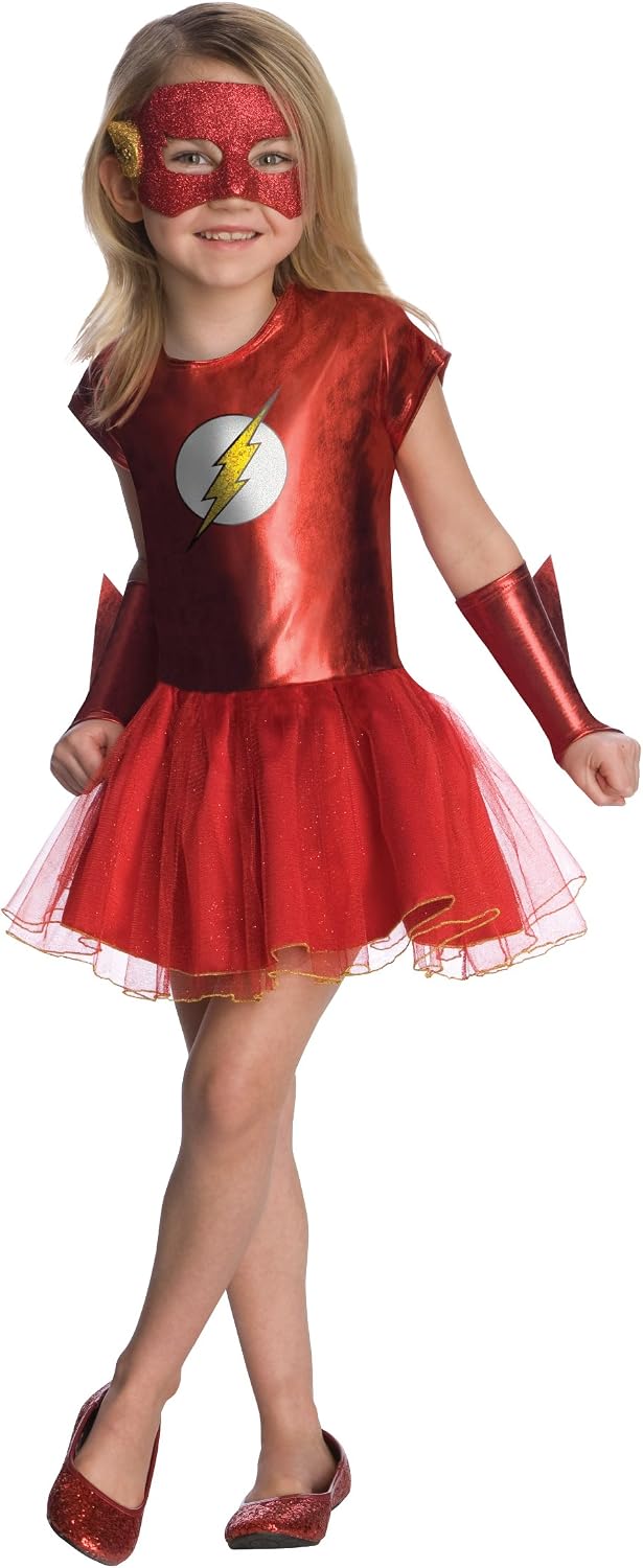 Thumbnail 4 de Rubies DC Comics The Flash Costume Dress for Kids, Medium, with Mask and Gauntlets
