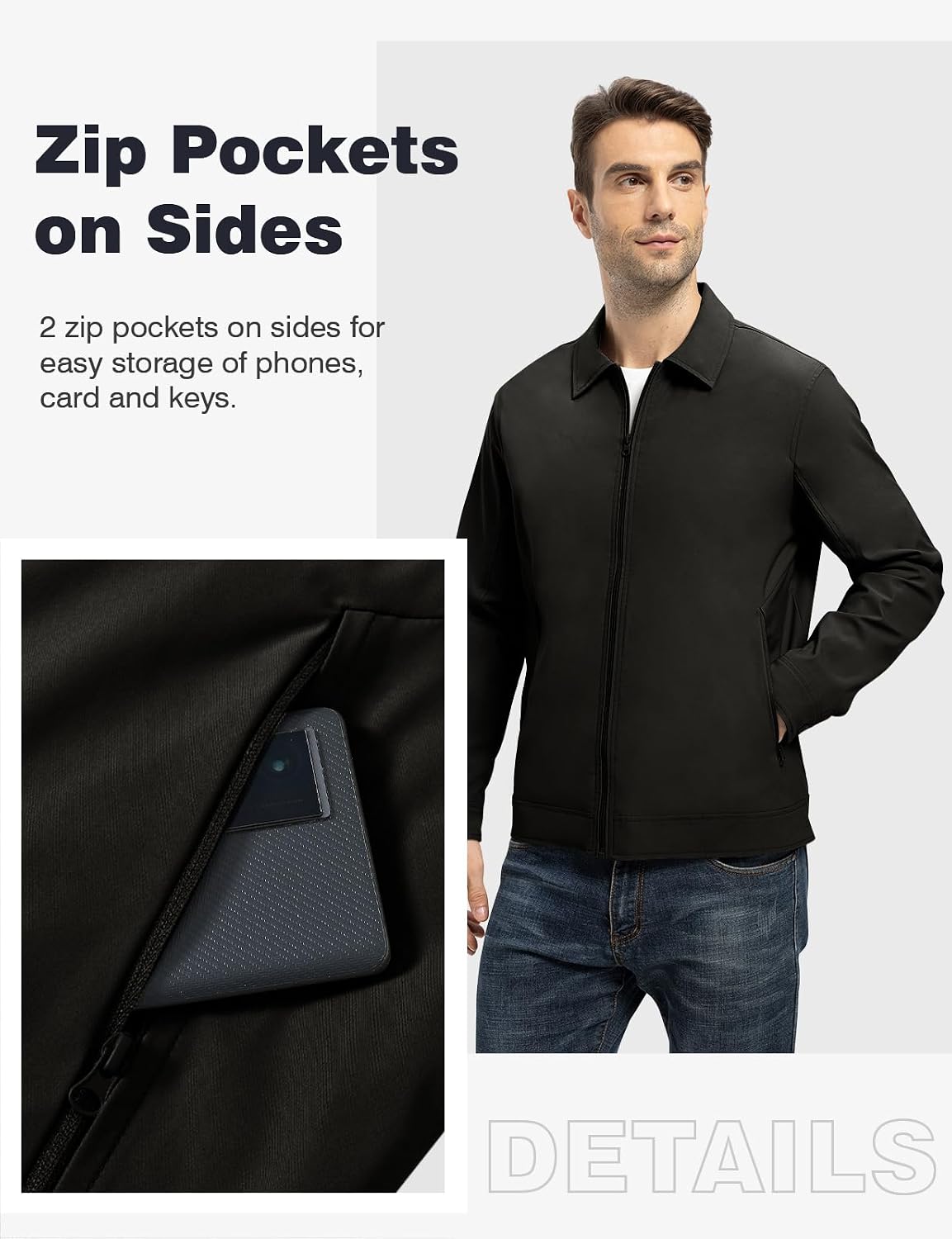 Thumbnail 3 de Mens windbreaker jacket full zip