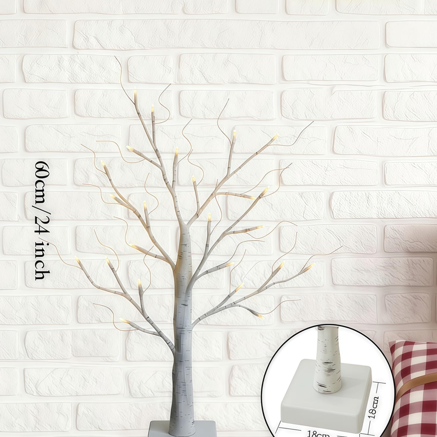 Detalle de HipTree Lighted Birch Trees, 2ft